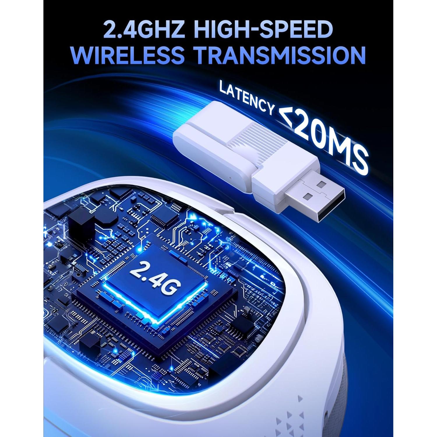 Auriculares Gaming Inalámbricos GMRPWNAGE CT700 50mm 30H Blanco