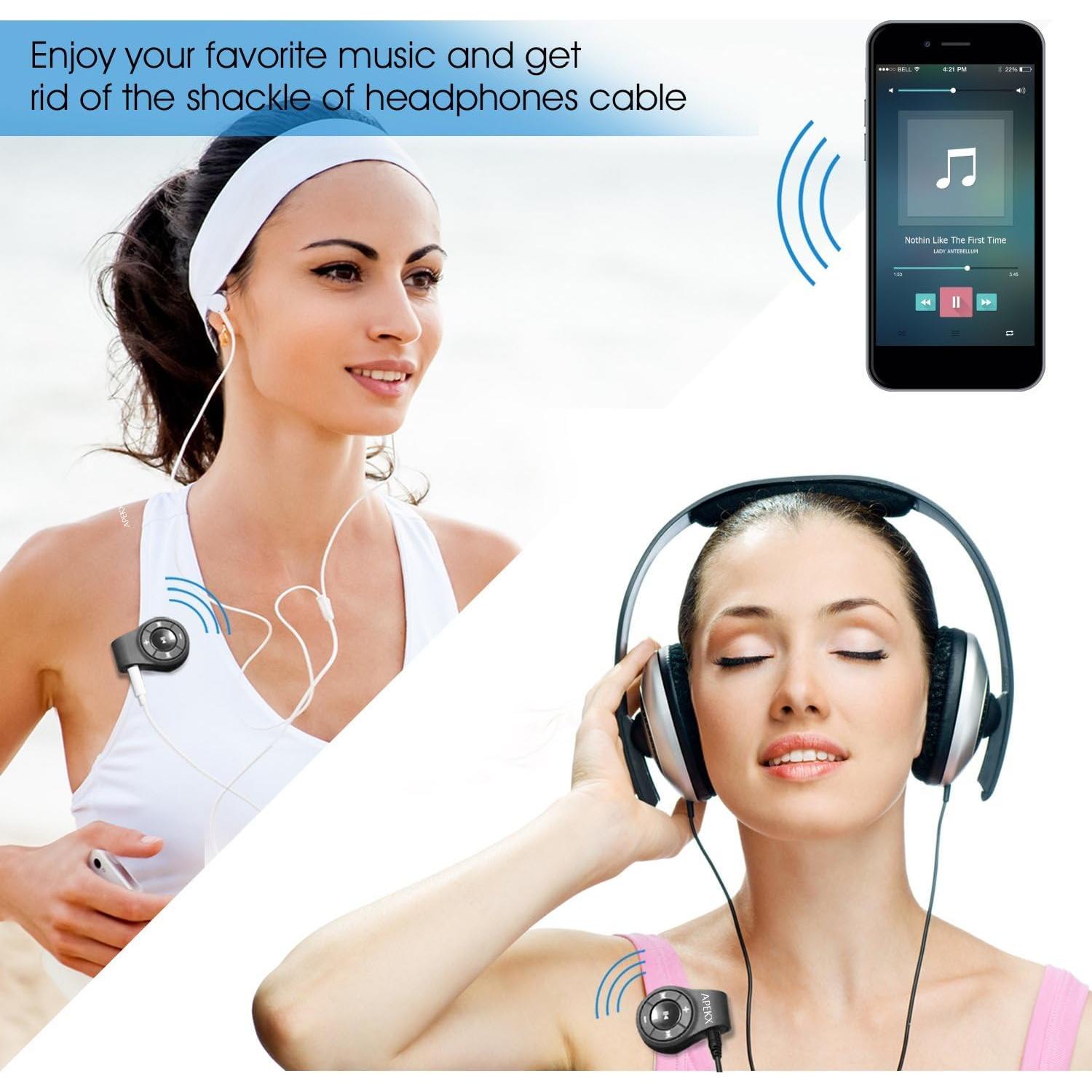 Adaptador de Audio Bluetooth APEKX BR01 Inalámbrico con MIC