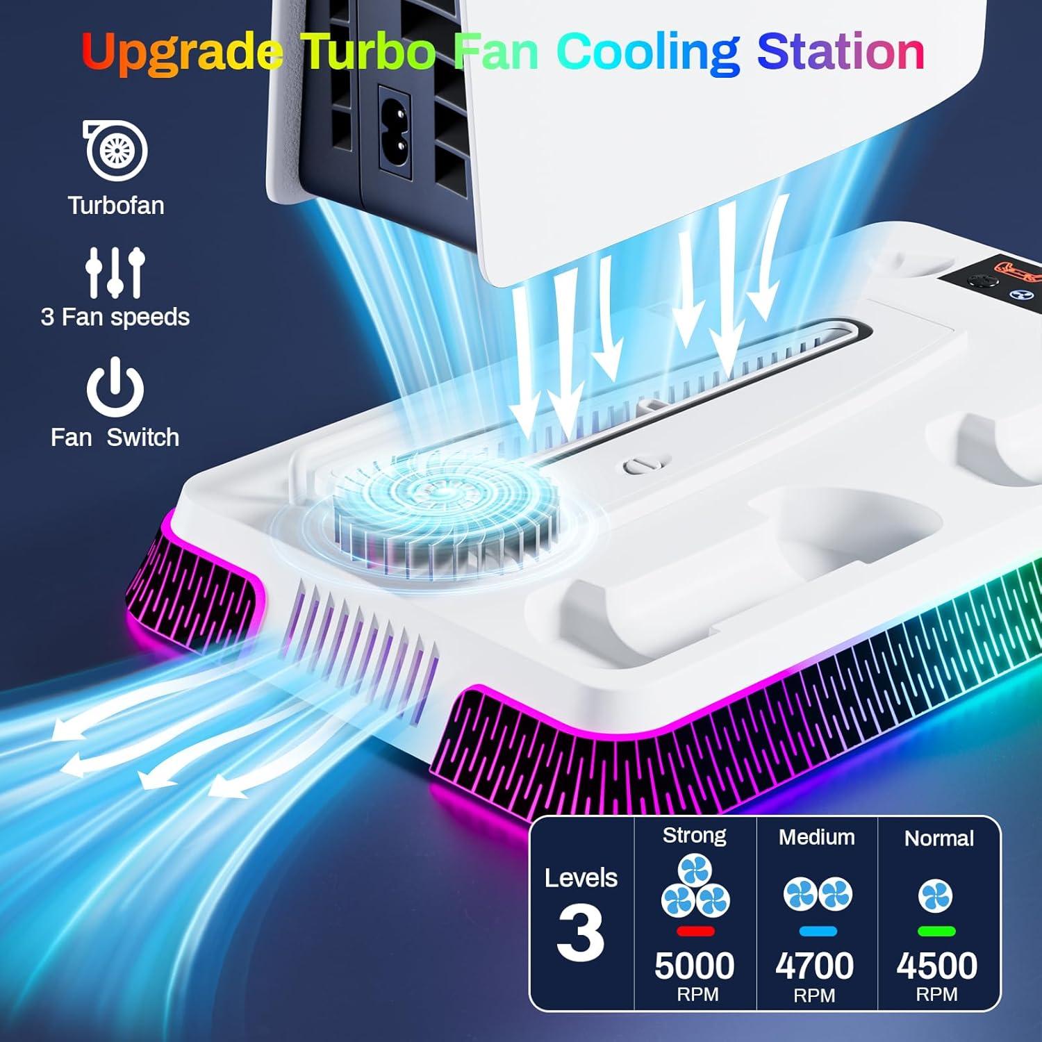 Estación de Enfriamiento y Carga PS5 LHFDIAN con RGB