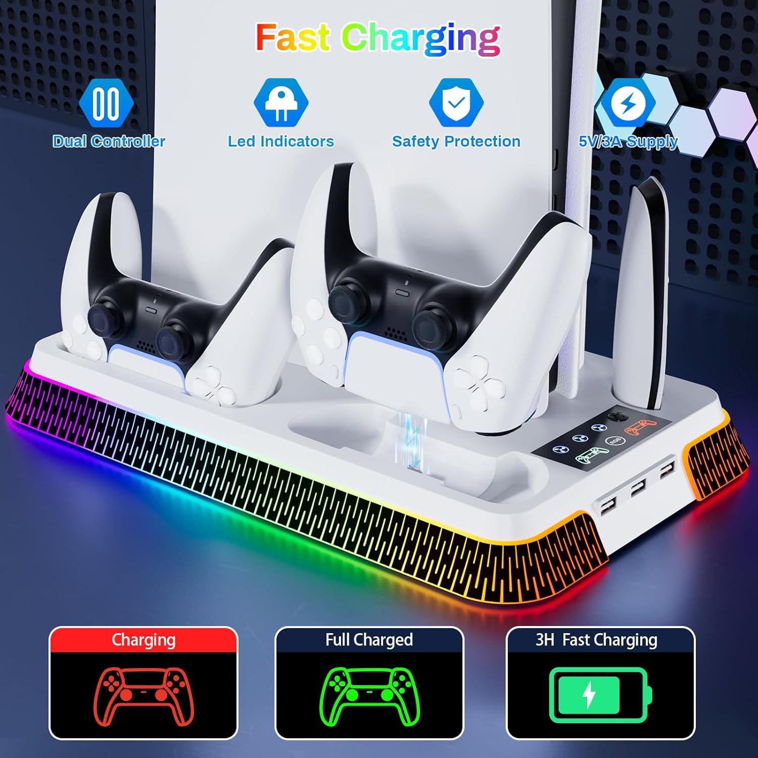 Estación de Enfriamiento y Carga PS5 LHFDIAN con RGB