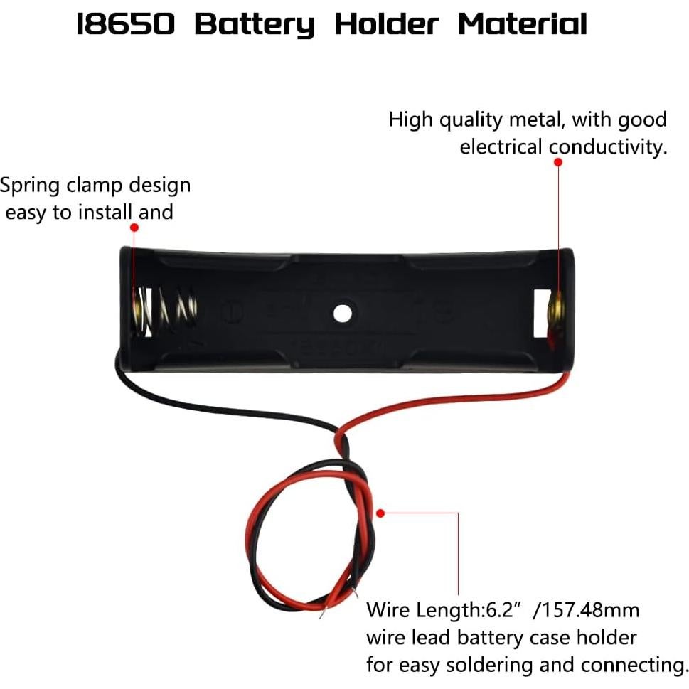 Caja de Batería 18650 WMYCONGCONG 20 Pcs 3.7V con Cable