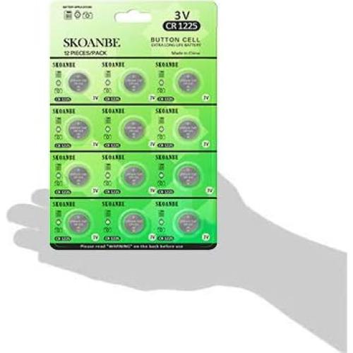 Baterías de Litio SKOANBE CR1225 3V - Paquete de 12 Unidades