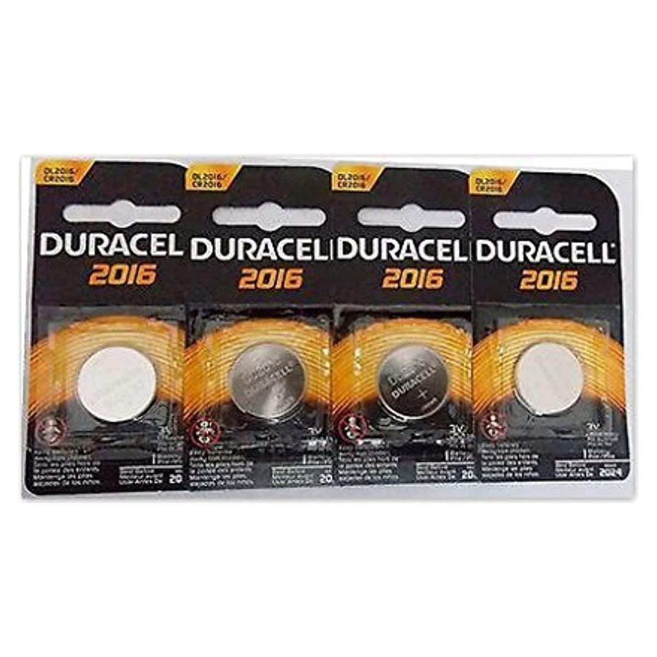Baterías de Litio Duracell CR2016 Paquete de 4 Unidades