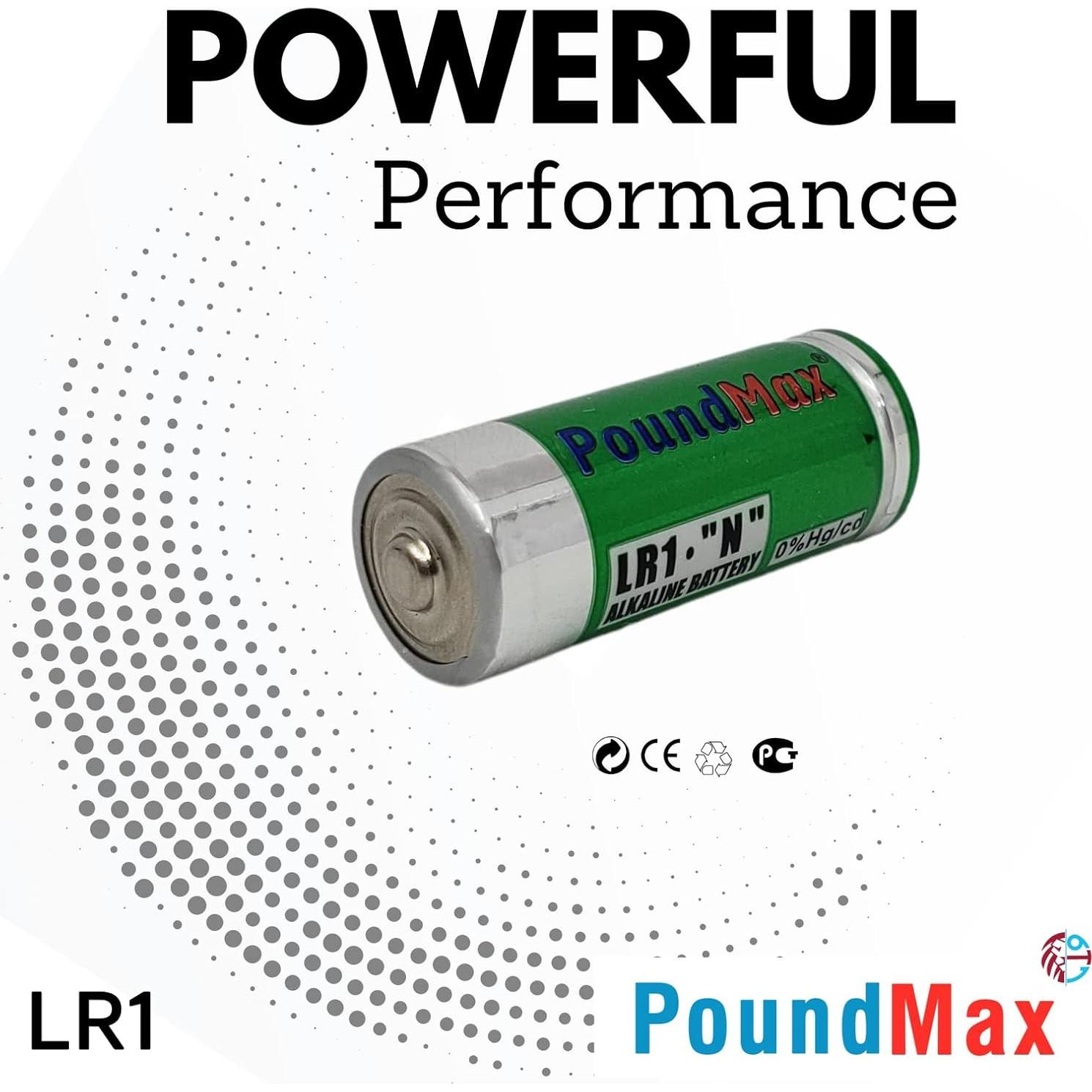 Baterías Alcalinas PoundMax 5 x 910A LR1 N Tipo MN9100 1.5V