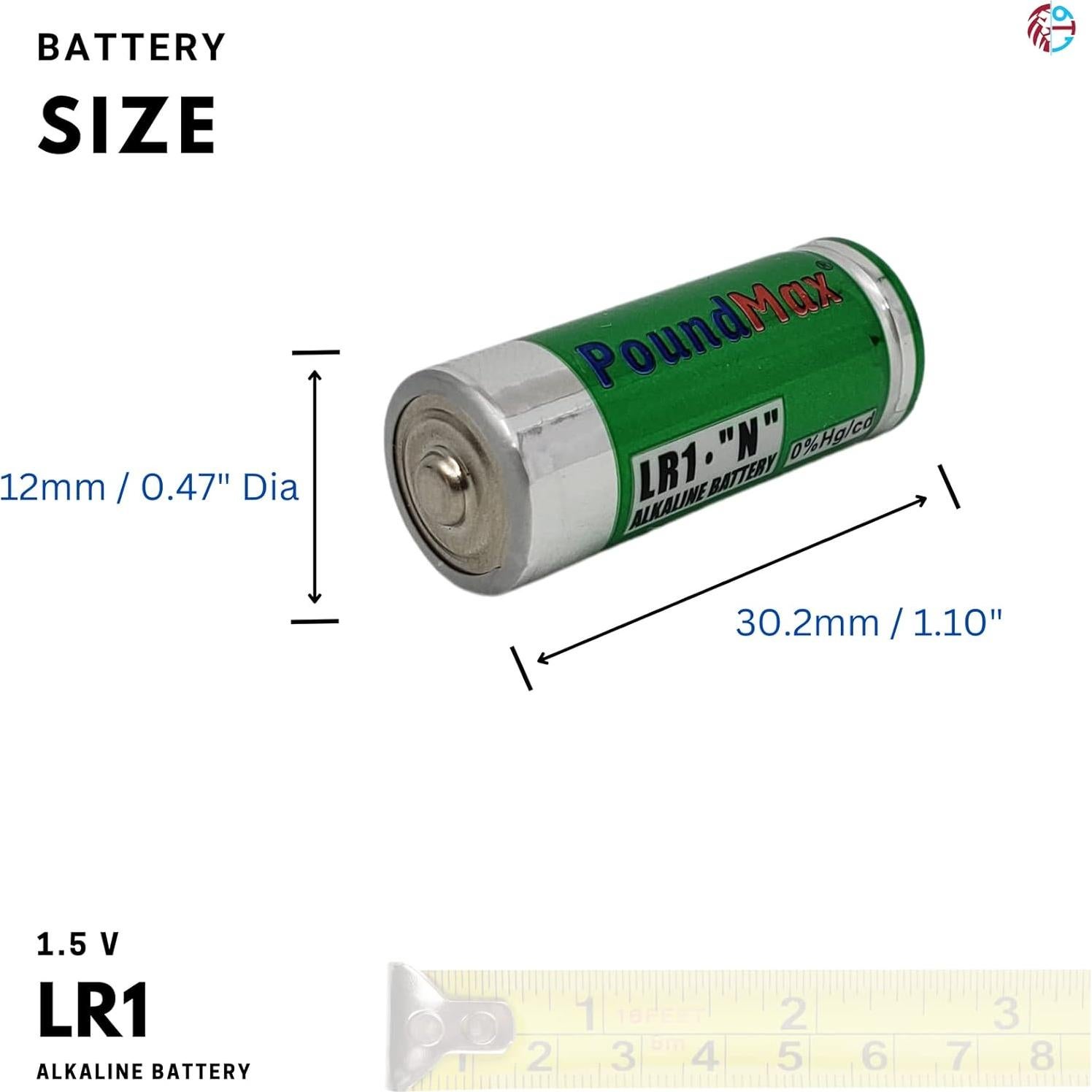 Baterías Alcalinas PoundMax 5 x 910A LR1 N Tipo MN9100 1.5V
