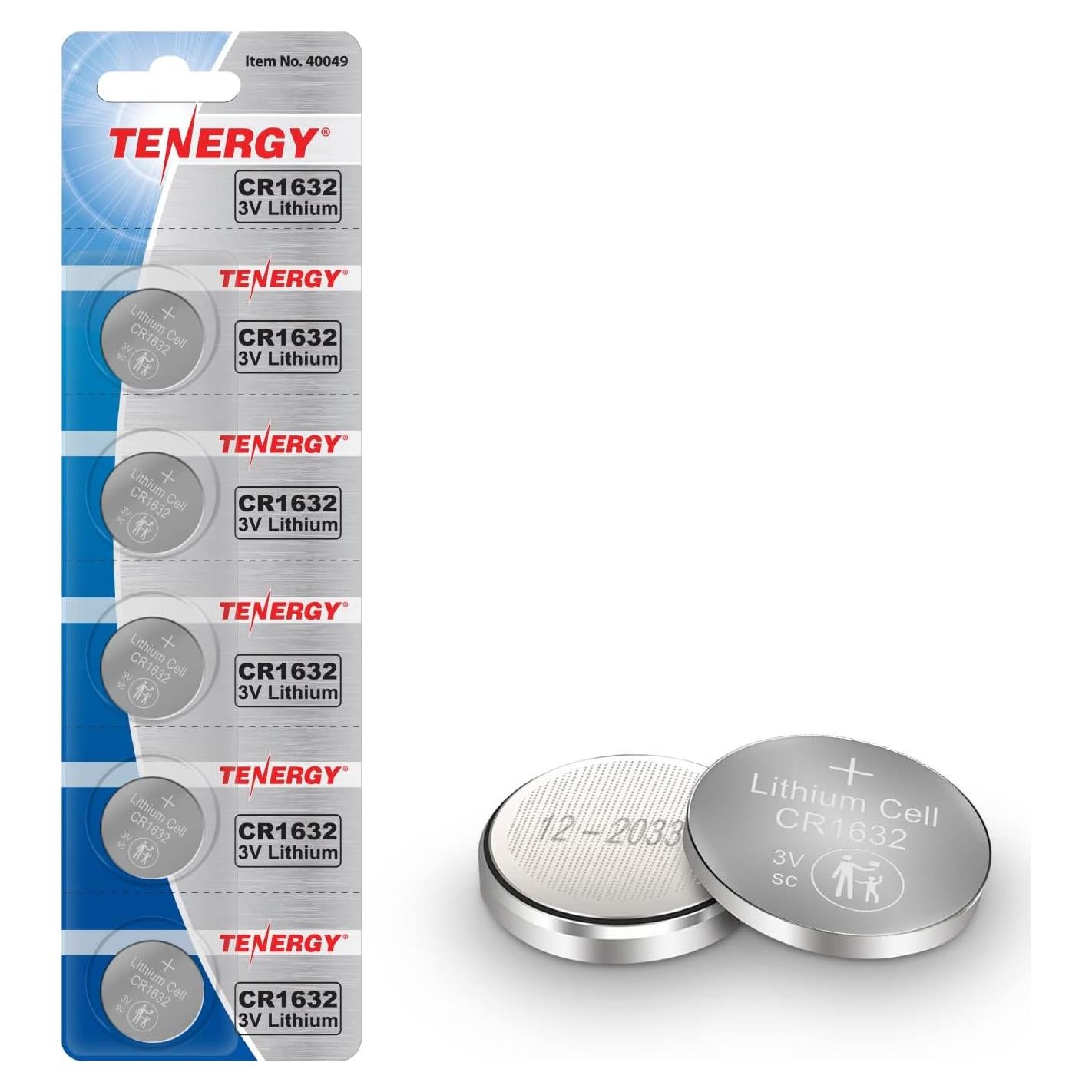 Batería de Botón CR1632 Tenergy - Paquete de 5 Unidades