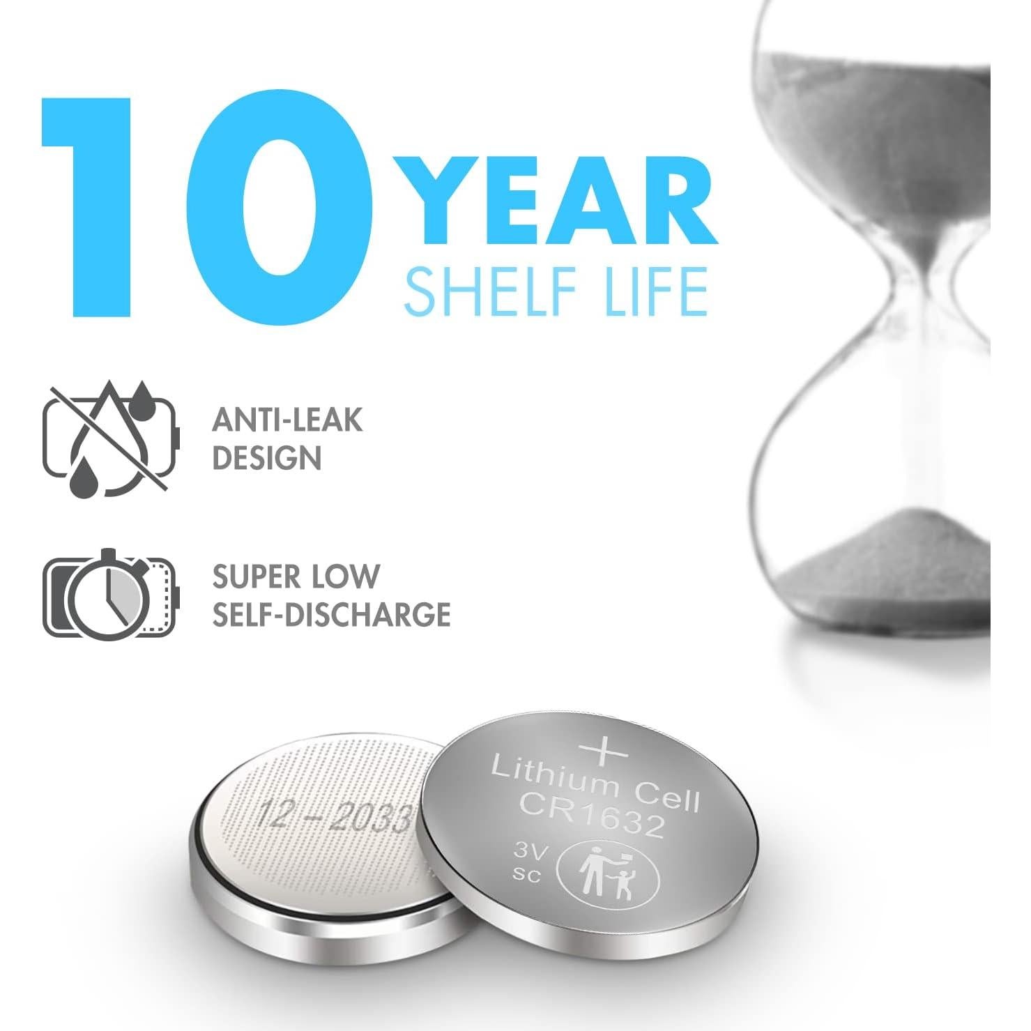 Batería de Botón CR1632 Tenergy - Paquete de 5 Unidades