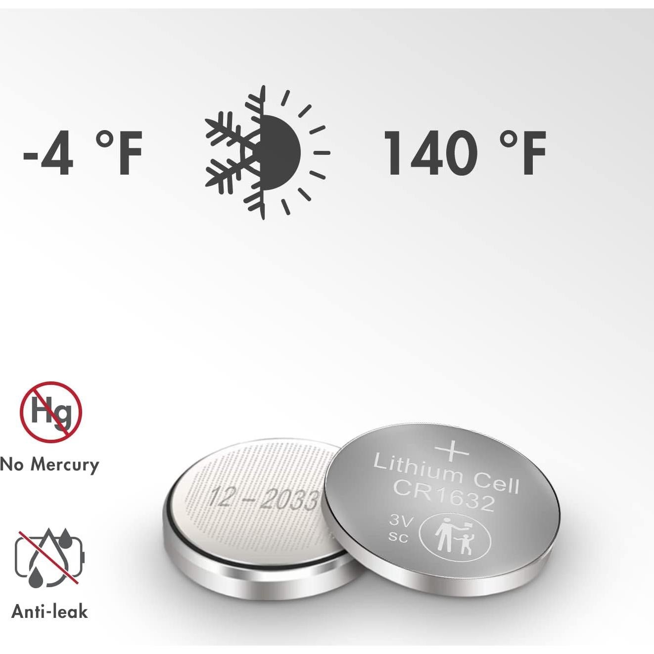 Batería de Botón CR1632 Tenergy - Paquete de 5 Unidades