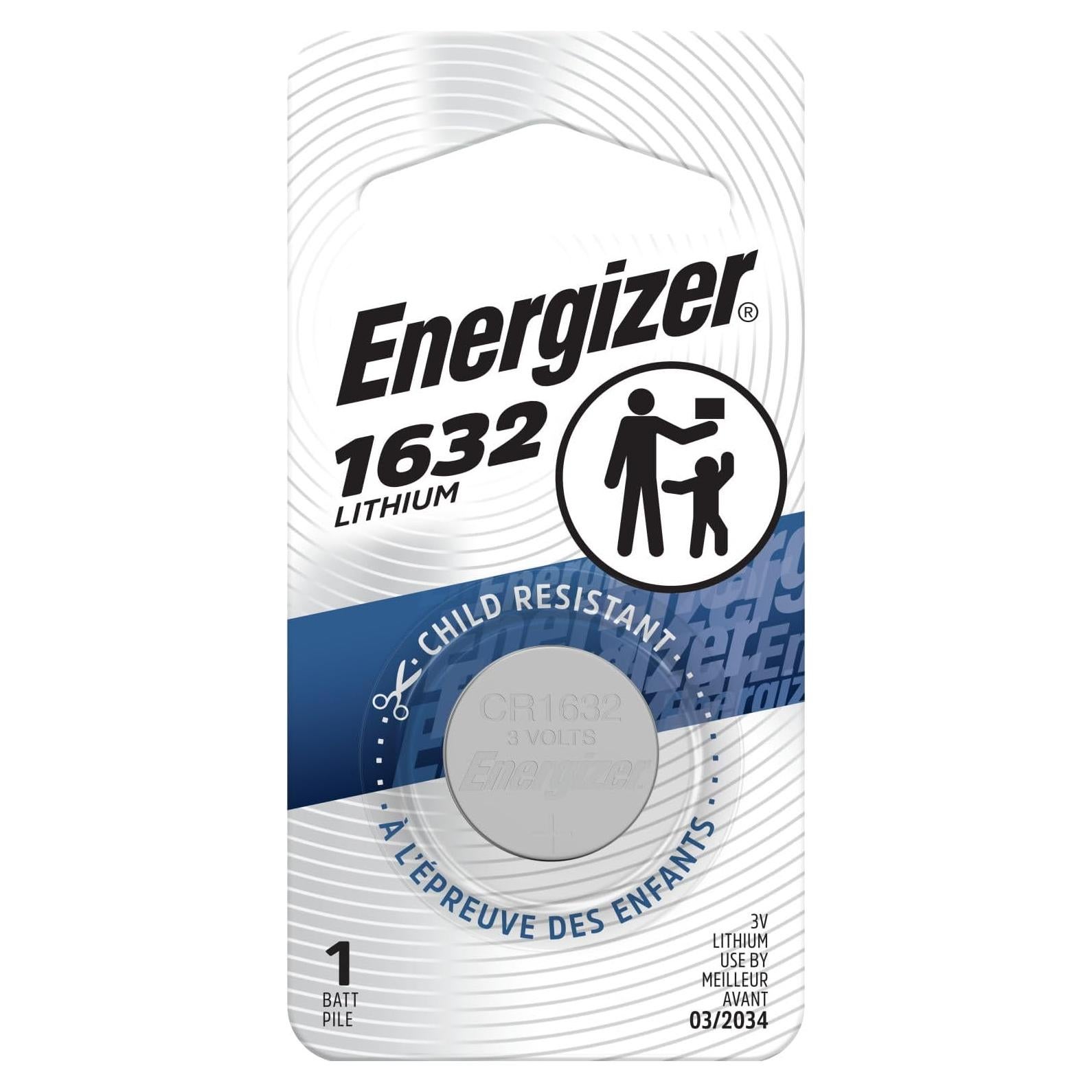 Batería de Moneda de Litio Energizer CR1632 3V - 1 Paquete