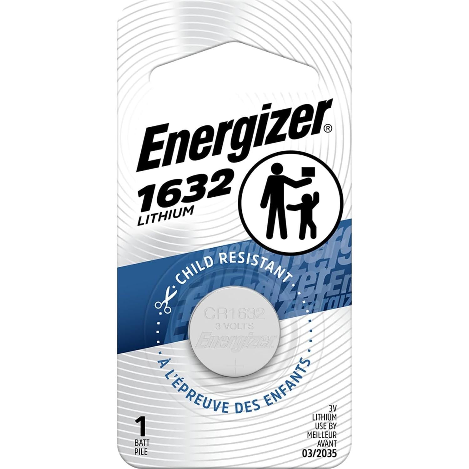 Batería de Moneda de Litio Energizer CR1632 3V - 1 Paquete