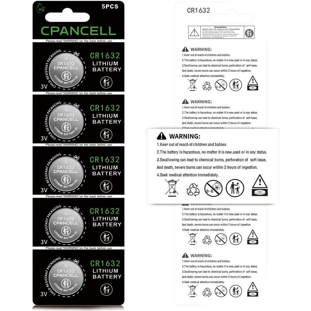 Baterías de Litio CR1632 CPANCELL 3V - Paquete de 5 Unidades