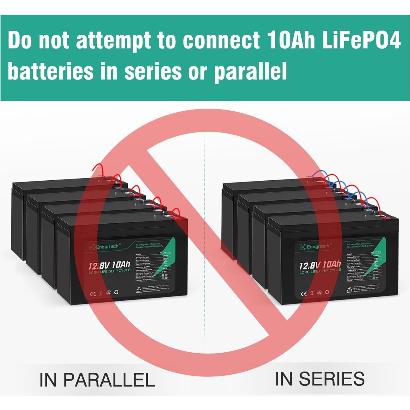 Batería LiFePO4 12V 10Ah Enegitech - 2000 Ciclos Profundos