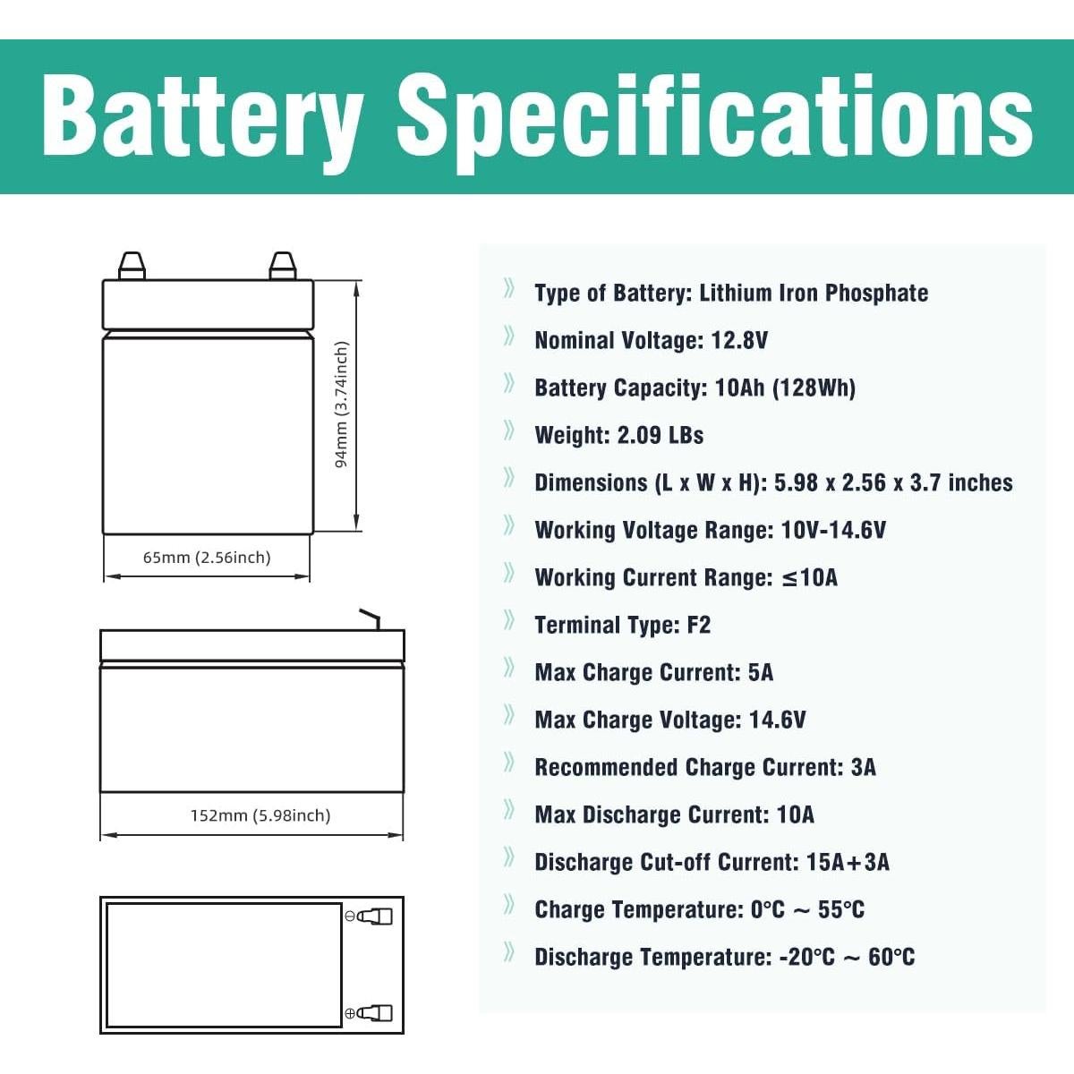 Batería LiFePO4 12V 10Ah Enegitech - 2000 Ciclos Profundos