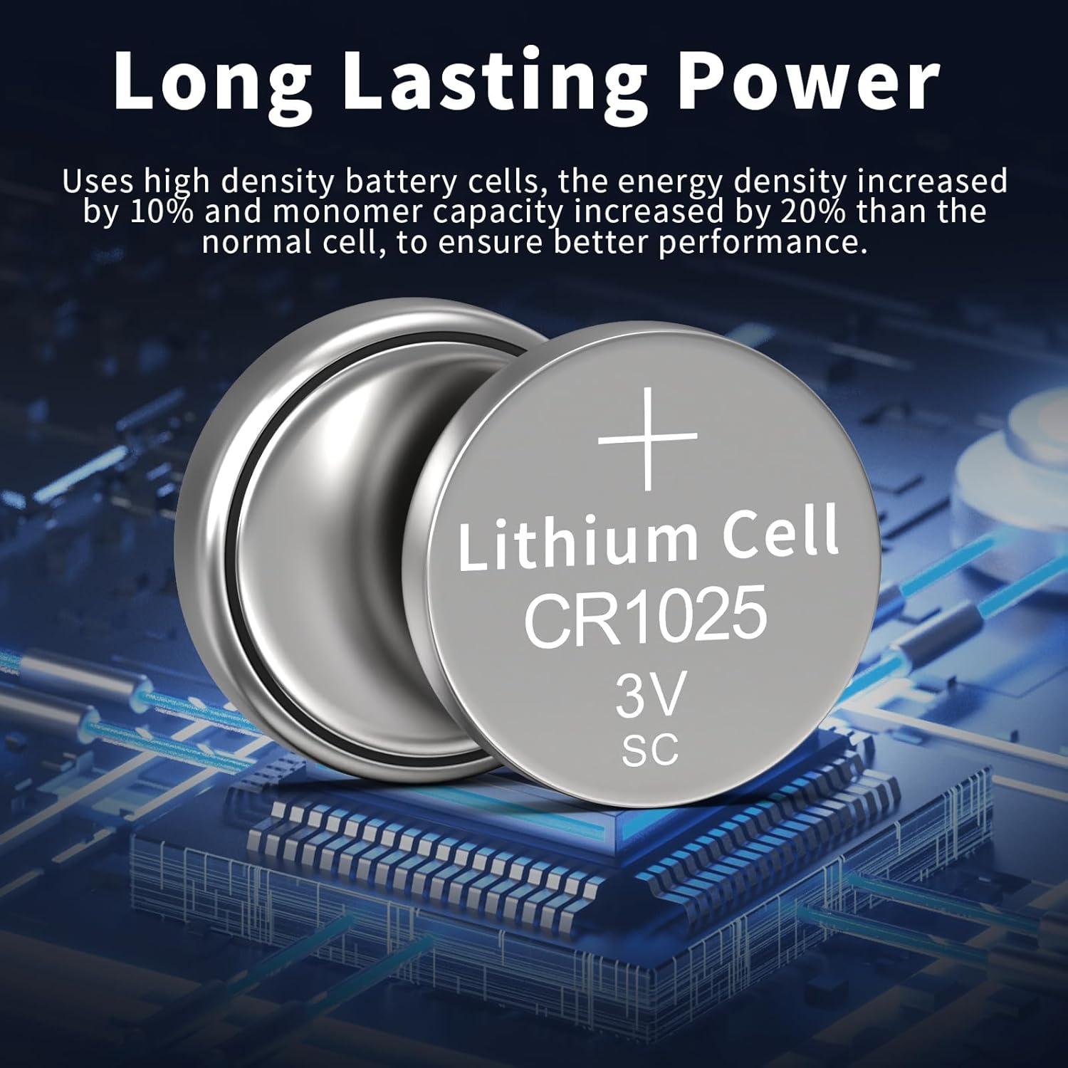 Paquete de 5 Baterías de Litio CR1025 3V PKCELL