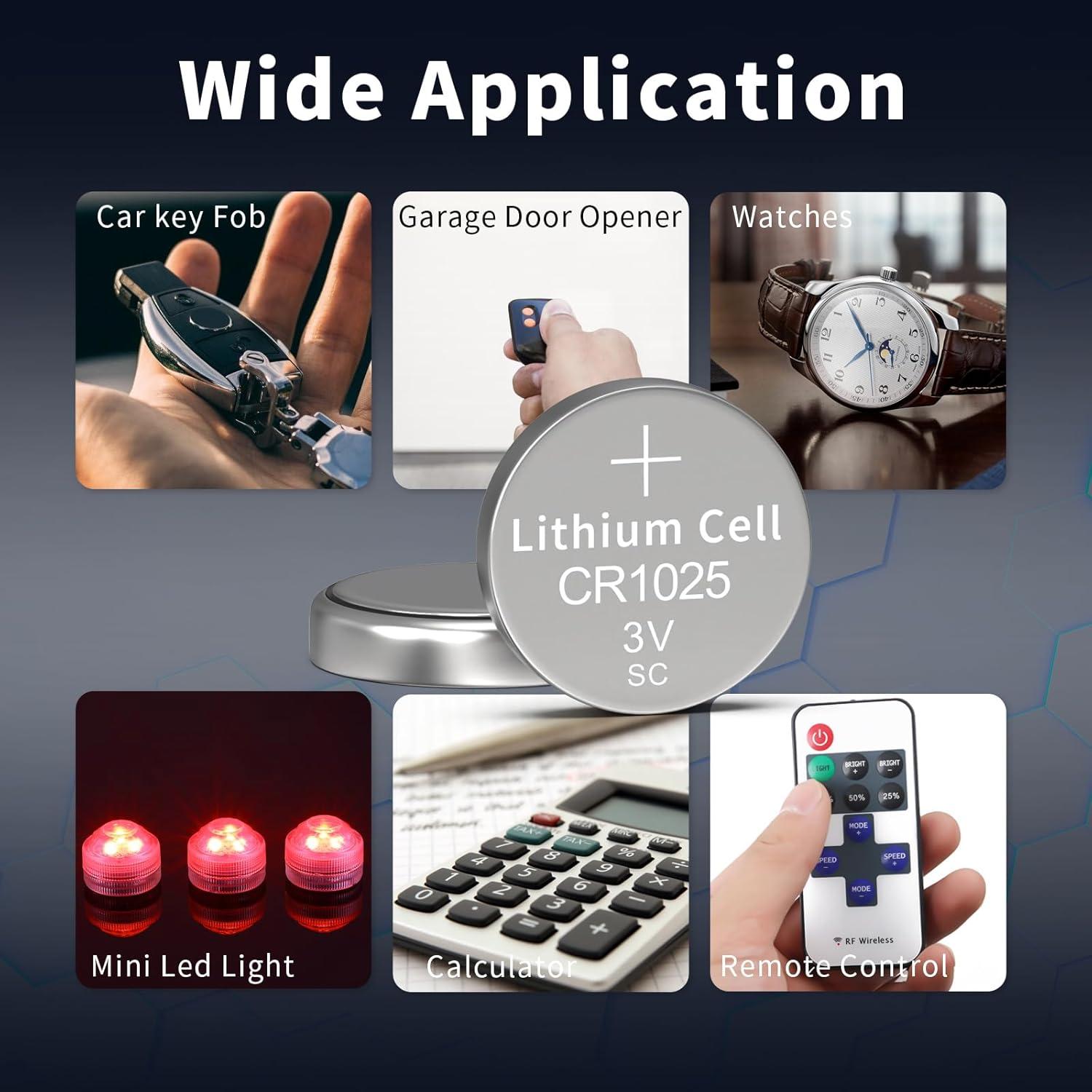 Paquete de 5 Baterías de Litio CR1025 3V PKCELL