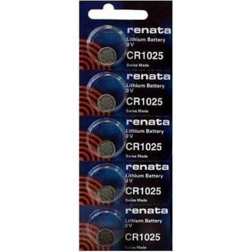 Baterías de Litio Renata CR1025 - 3V 30mAh (5 unidades)