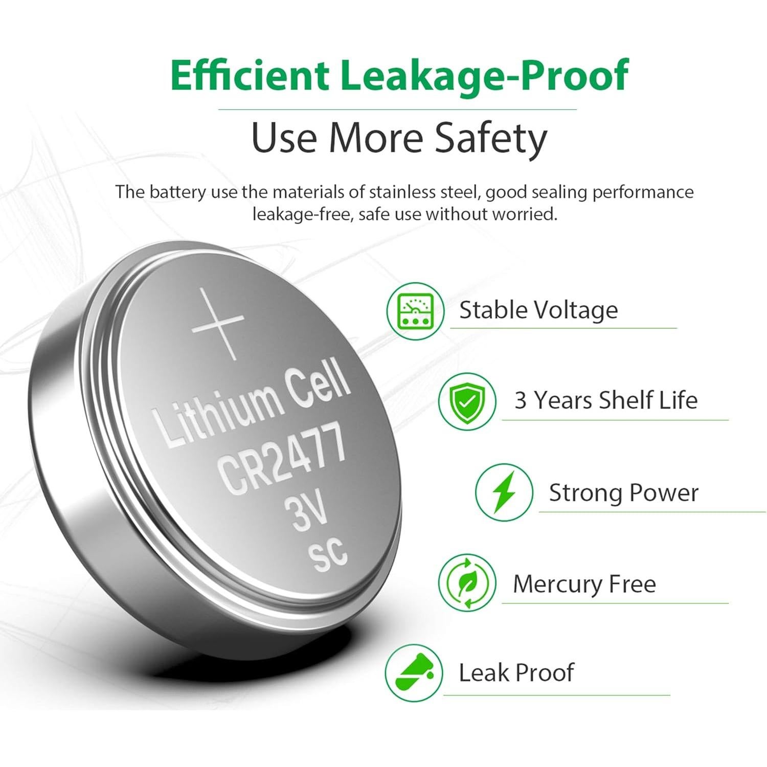 Baterías de Litio LiCB CR2477 3V - Paquete de 10 Unidades