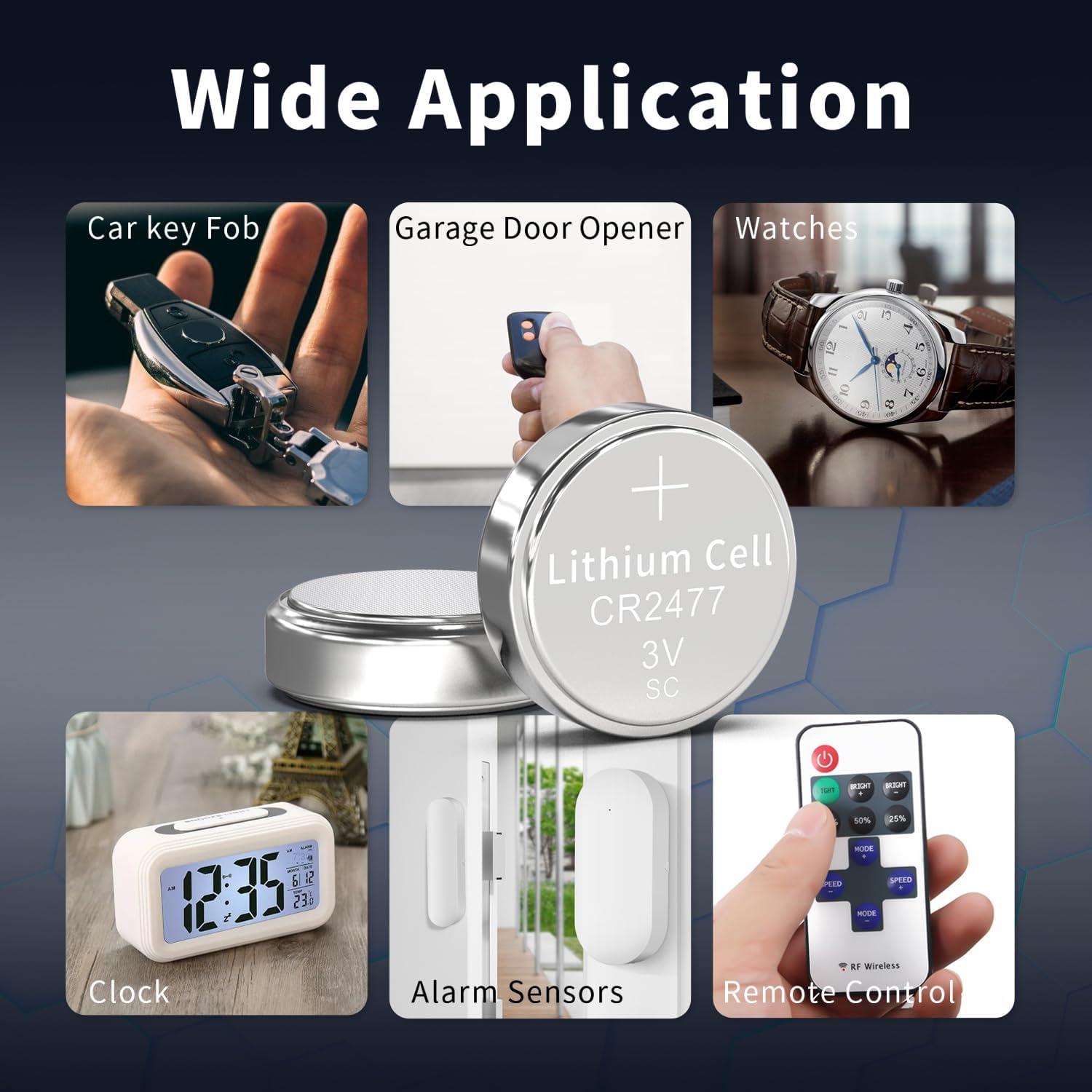 Paquete de 10 Baterías de Litio CR2477 3V PKCELL