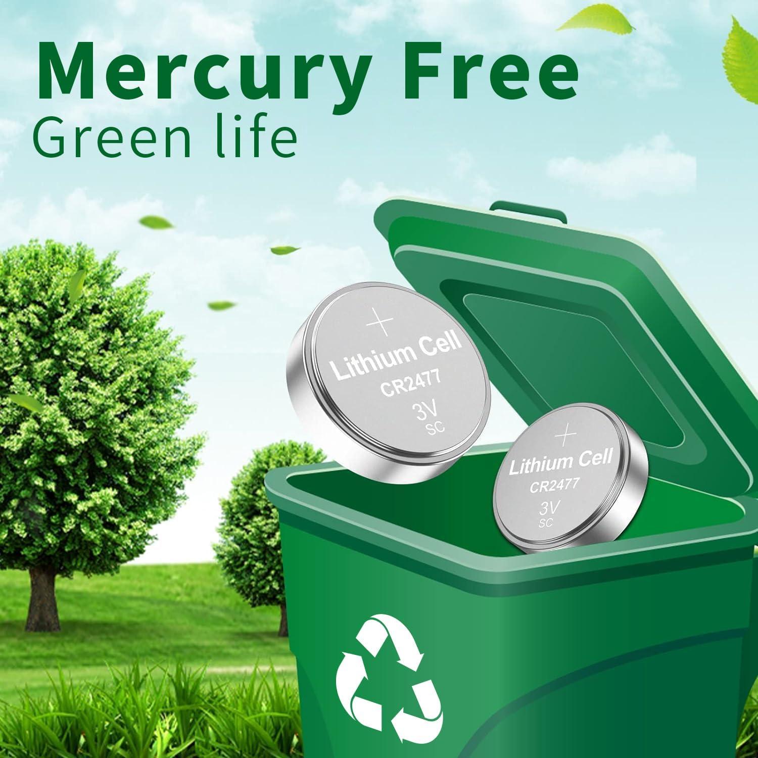 Paquete de 10 Baterías de Litio CR2477 3V PKCELL