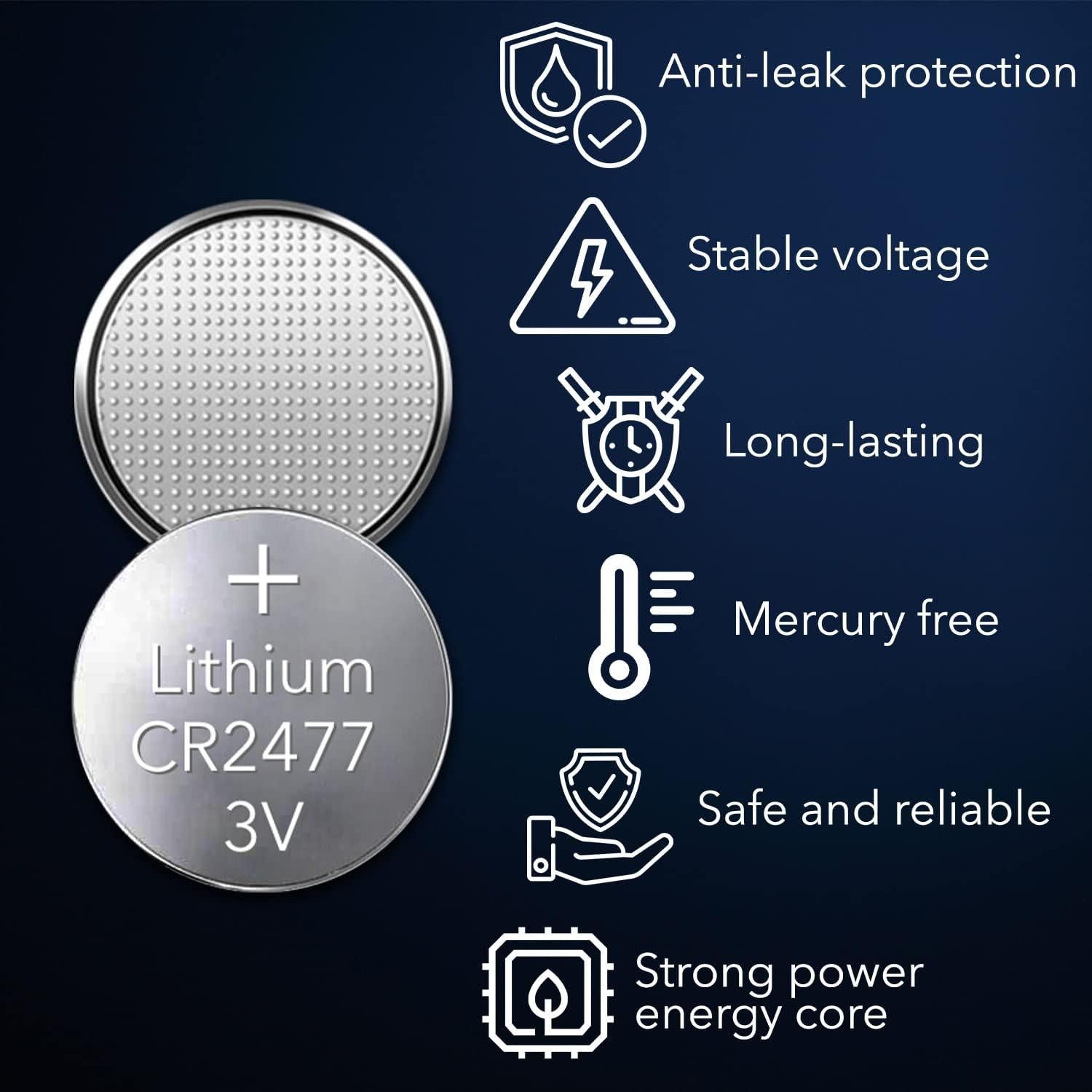 Baterías de Litio CR2477 3V Loopacell - Paquete de 5 Unidades