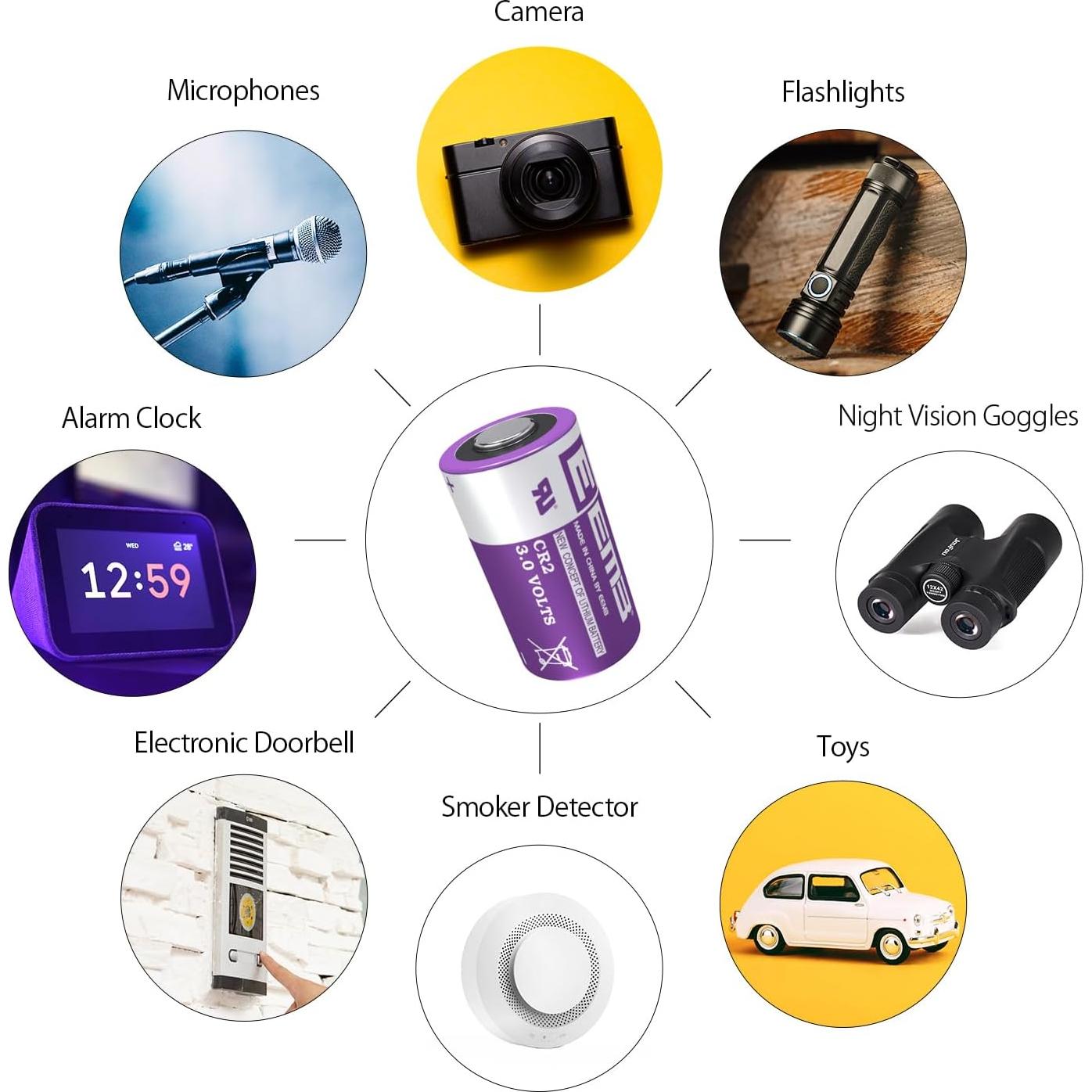 Baterías CR2 EEMB Paquete de 4 Baterías Litio 3V 850mAh