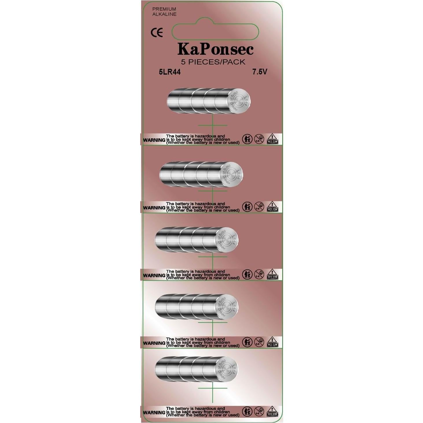 Paquete de 15 Baterías 7.5V 5LR44 KAPONSEC para Collares de Perro