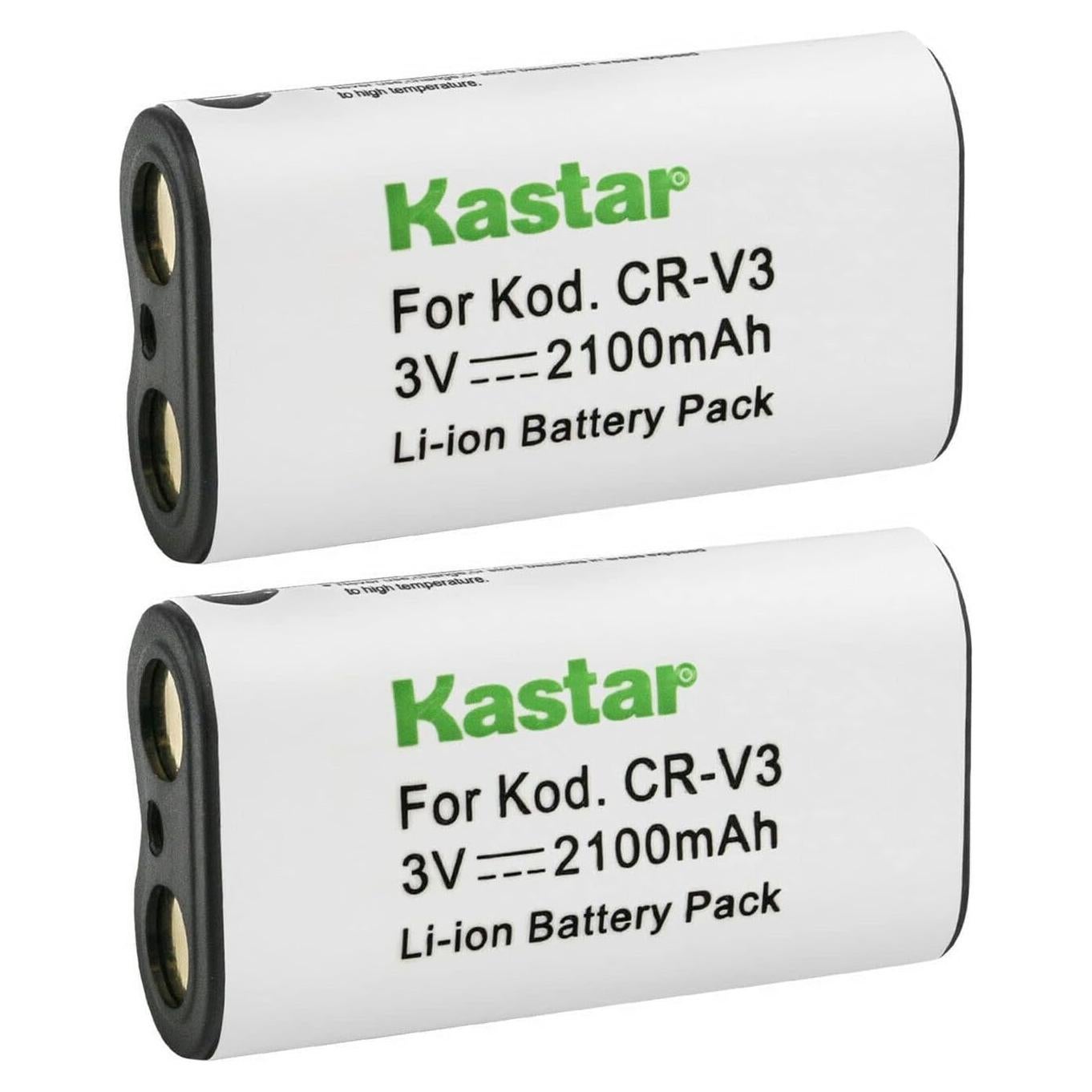 Batería Kastar CR-V3 2-Pack 2100mAh para Cámaras Olympus
