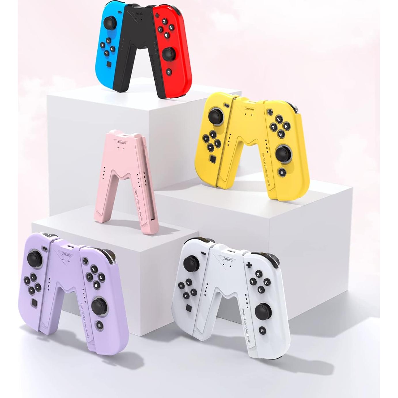 Grip de Carga JINGDU para Joy-Con Nintendo Switch Rosa