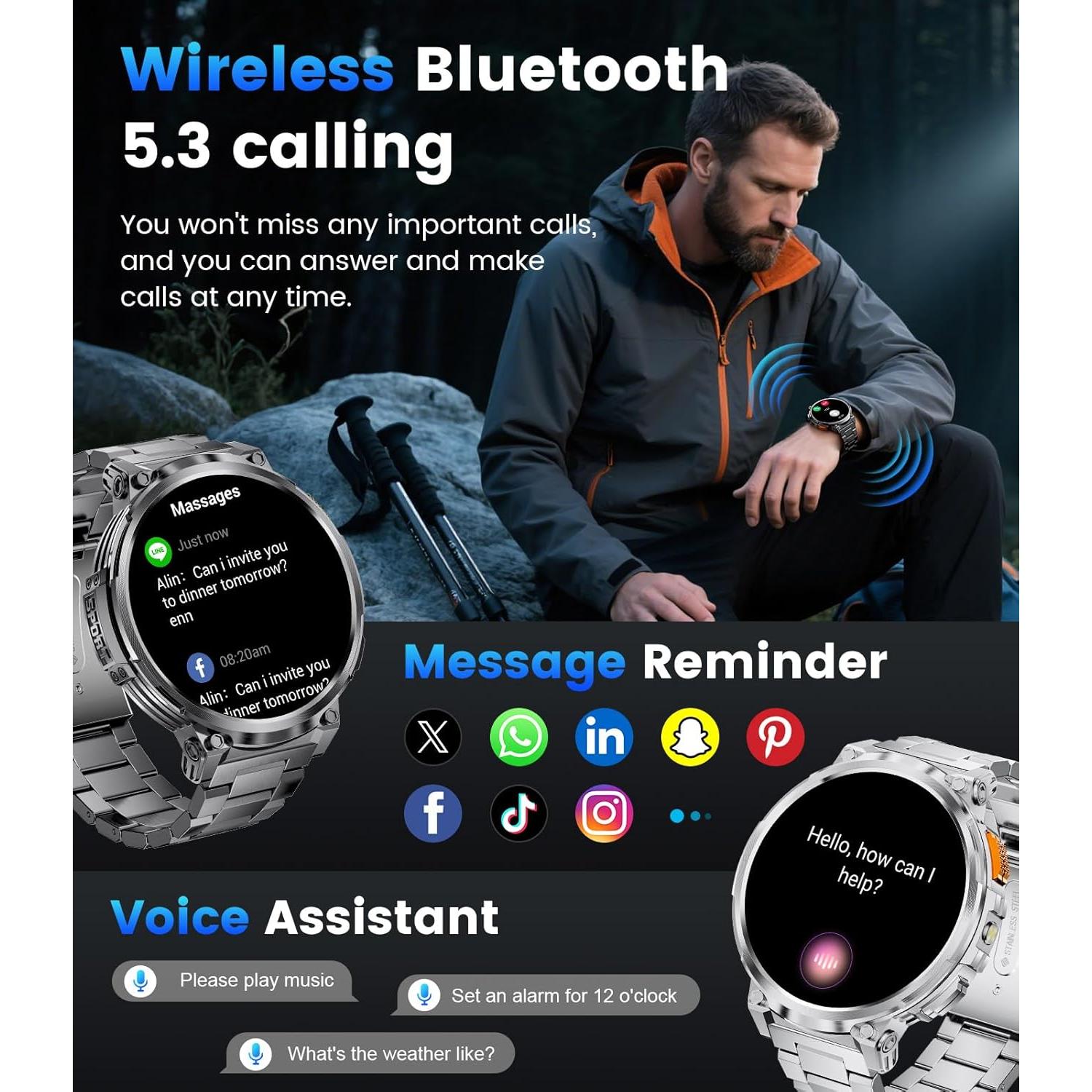 Reloj Inteligente LIGE FV6-C2-US 1.85" HD Batería 730mAh