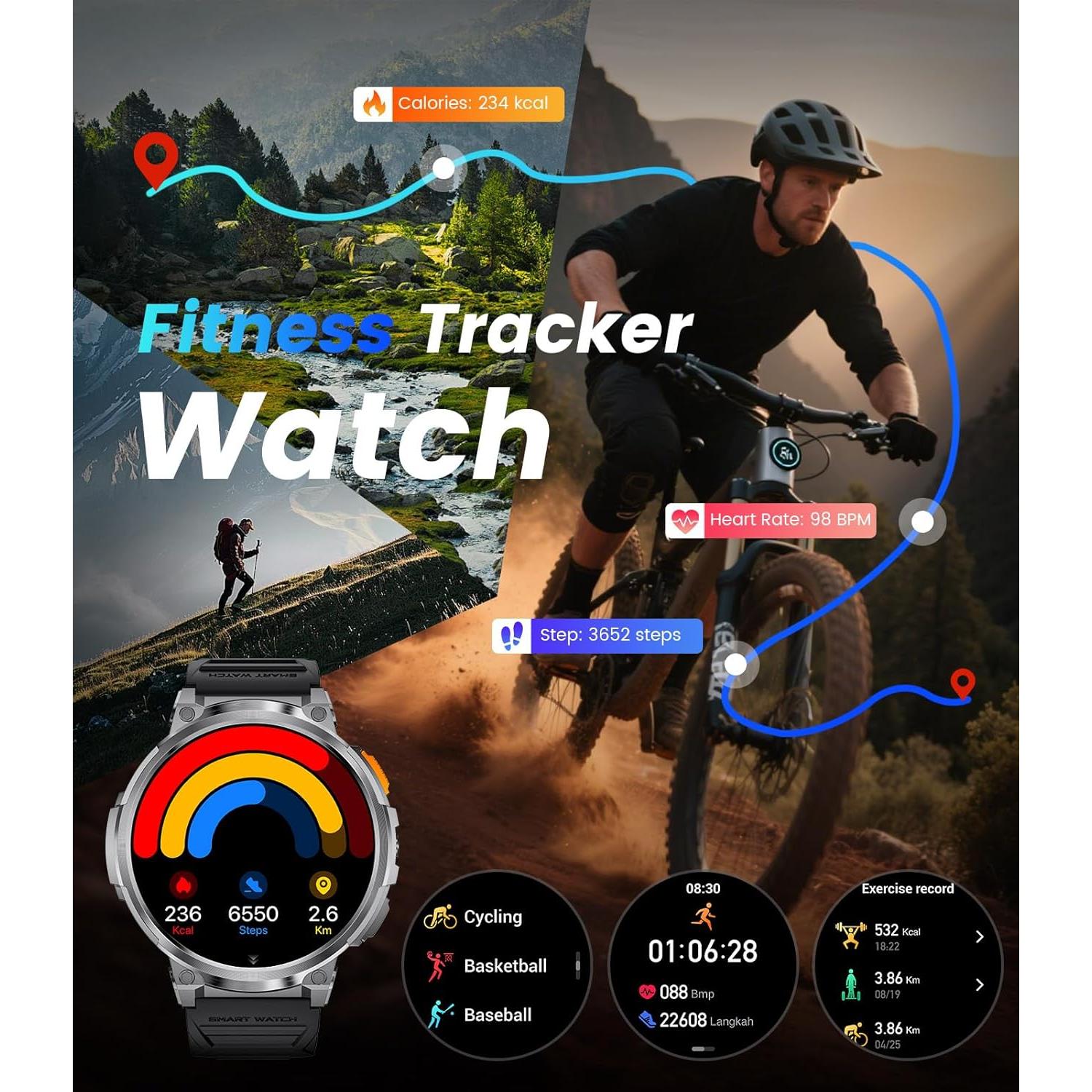 Reloj Inteligente LIGE FV6-C2-US 1.85" HD Batería 730mAh