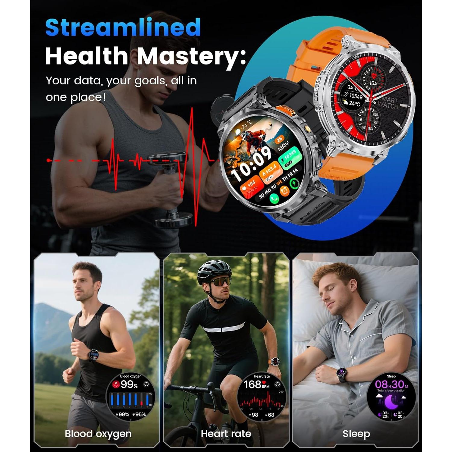 Reloj Inteligente LIGE FV6-C2-US 1.85" HD Batería 730mAh