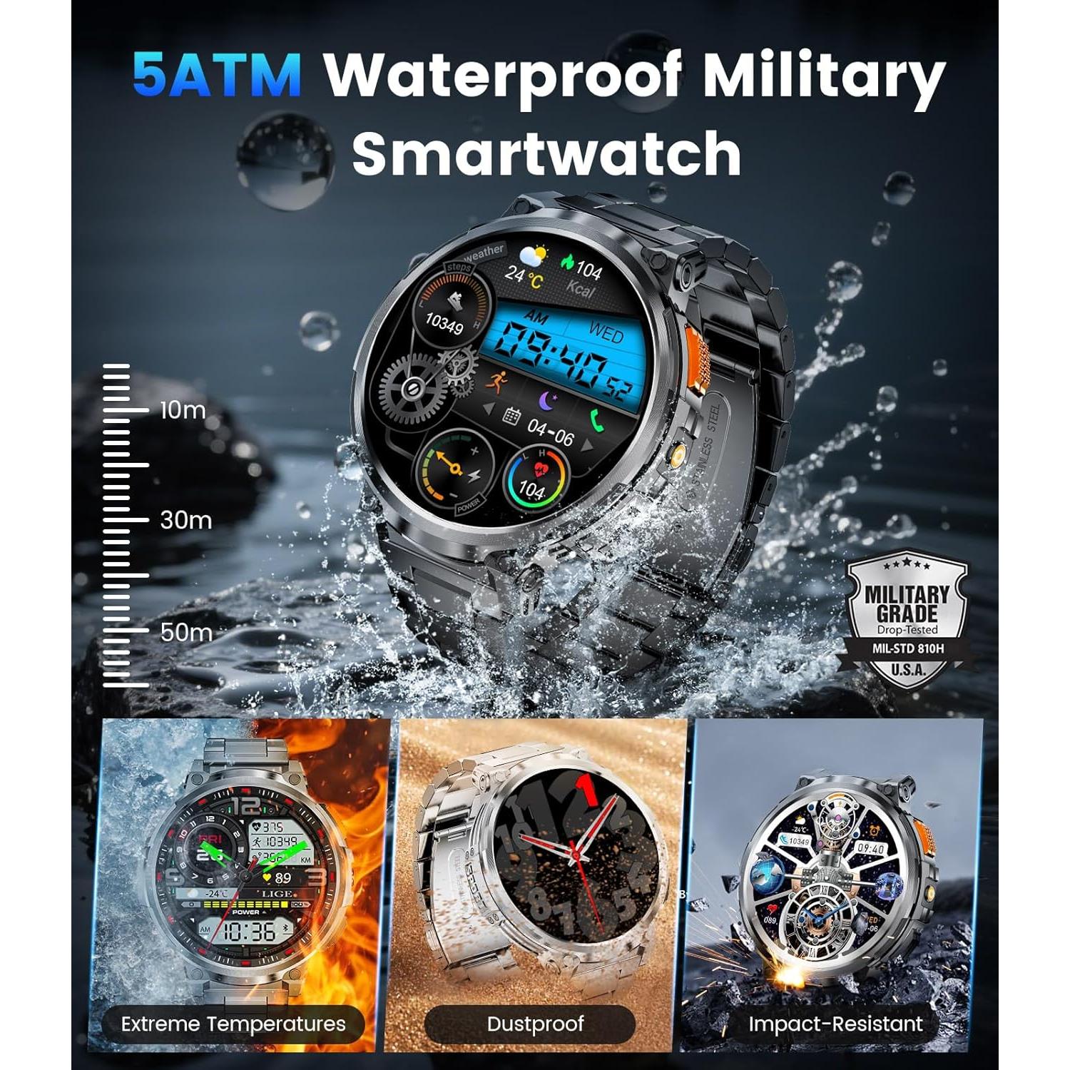 Reloj Inteligente LIGE FV6-C2-US 1.85" HD Batería 730mAh