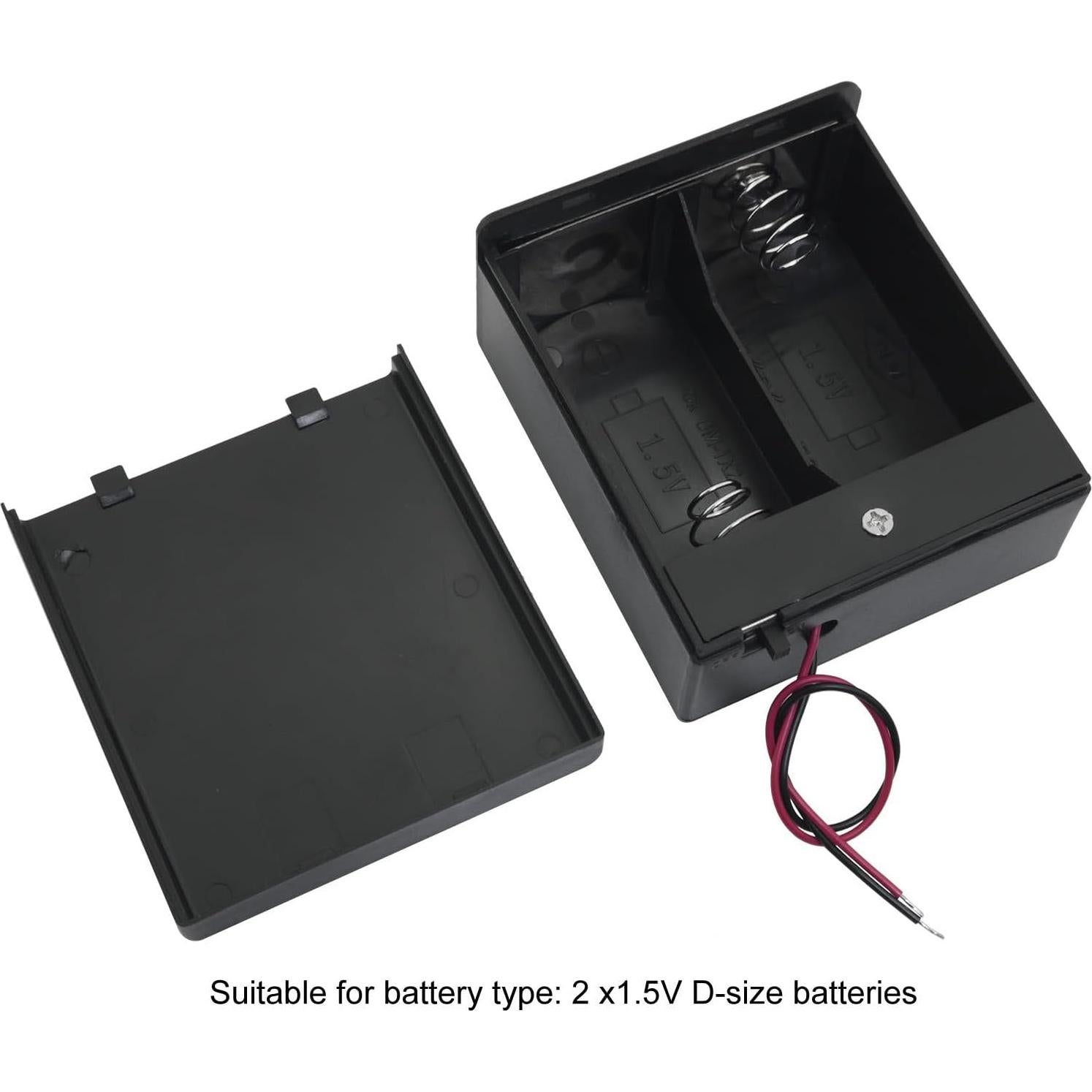 Soporte de Batería D LUORNG para 2 Celdas 1.5V con Interruptor