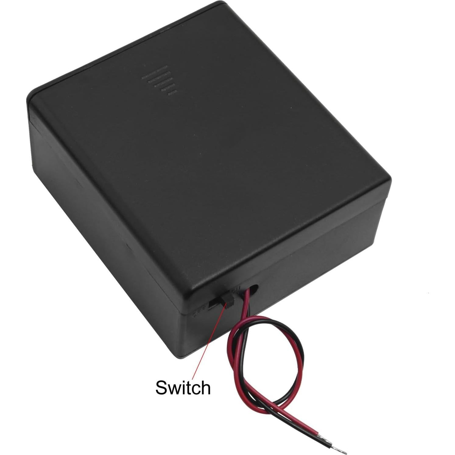 Soporte de Batería D LUORNG para 2 Celdas 1.5V con Interruptor