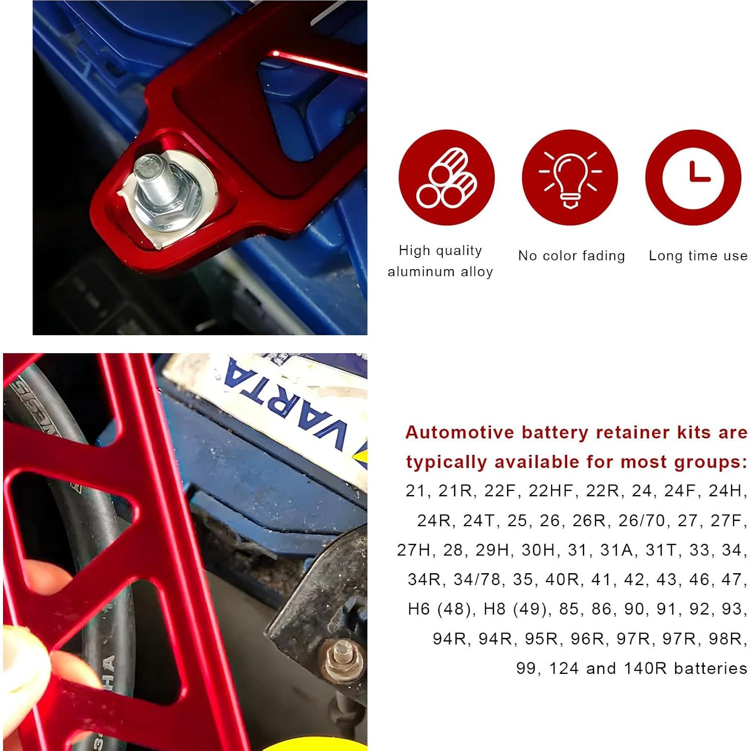 Soporte de Batería MUQIDA Rojo 20.06 cm Ajuste Universal