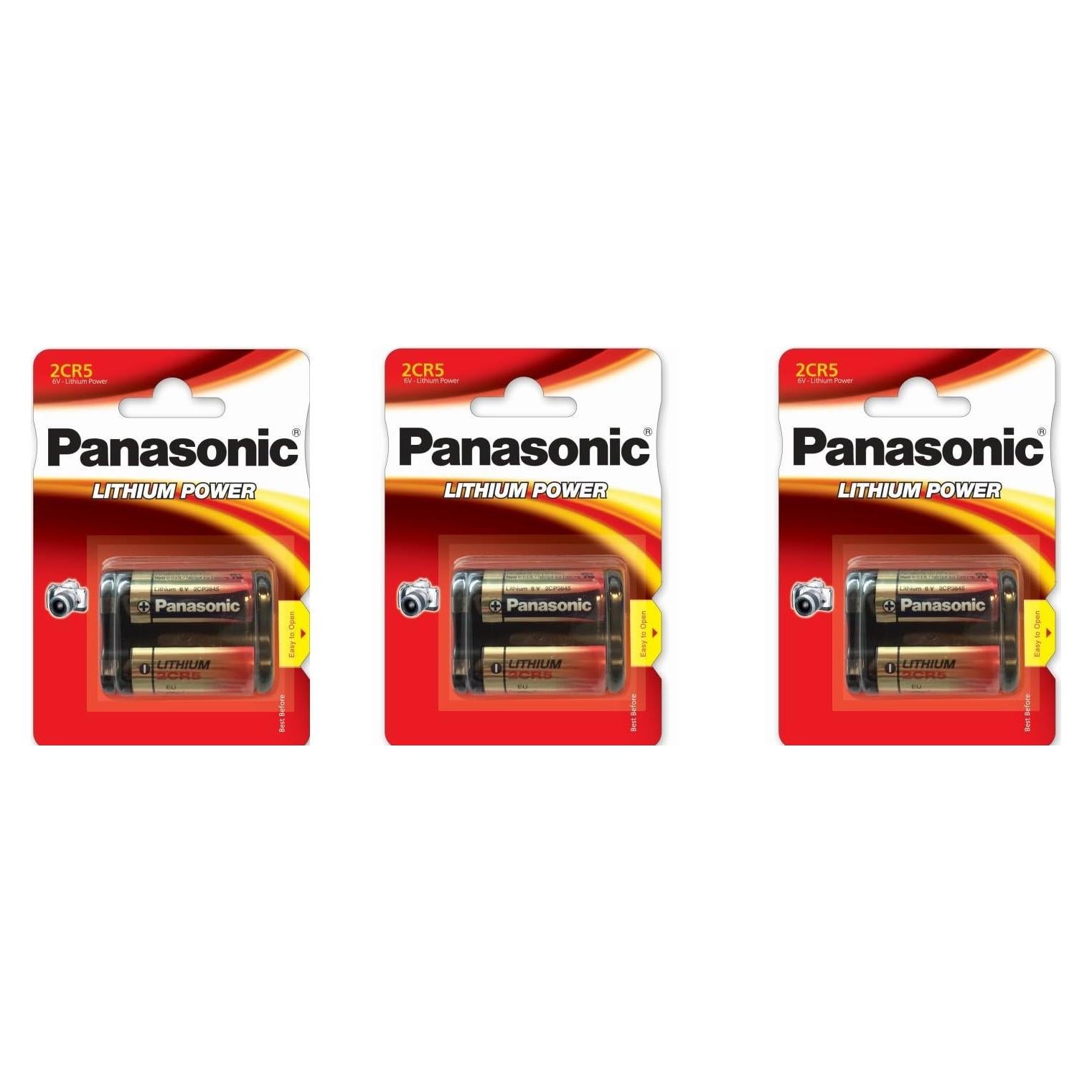 Baterías de Litio Panasonic 2CR5 6V para Fotografía - 3 Unidades
