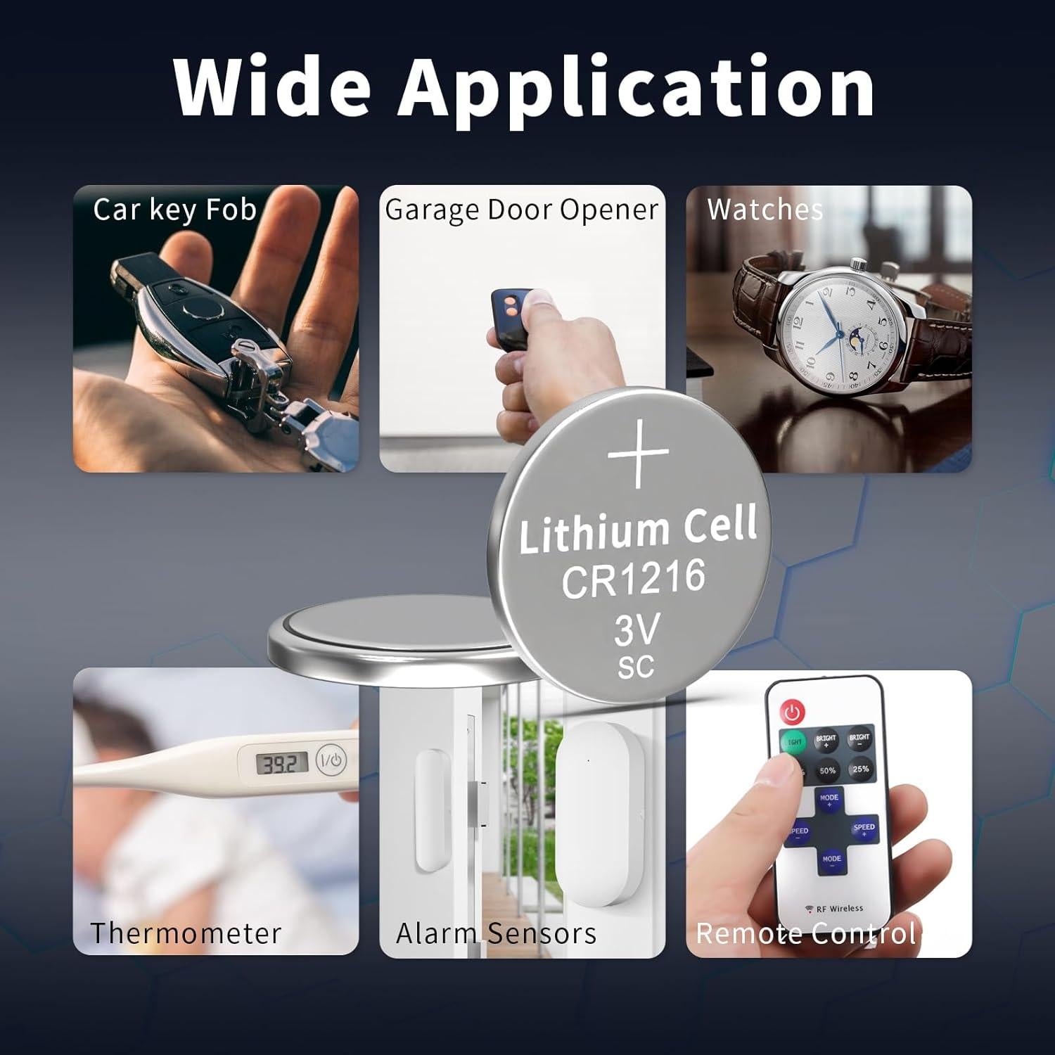 Paquete de 10 Baterías CR1216 PKCELL 3V de Litio