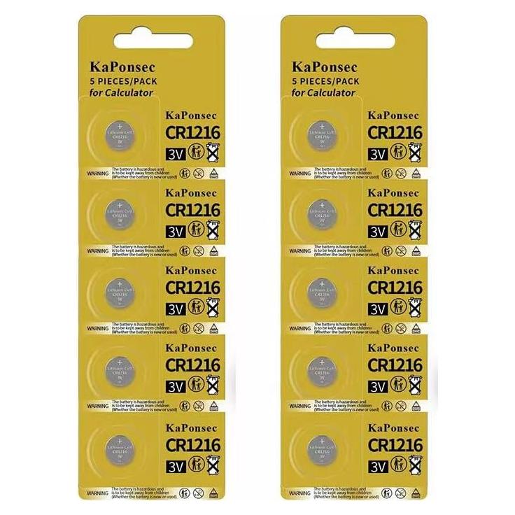 Baterías de Botón CR1216 KaPonsec - Paquete de 10 Unidades