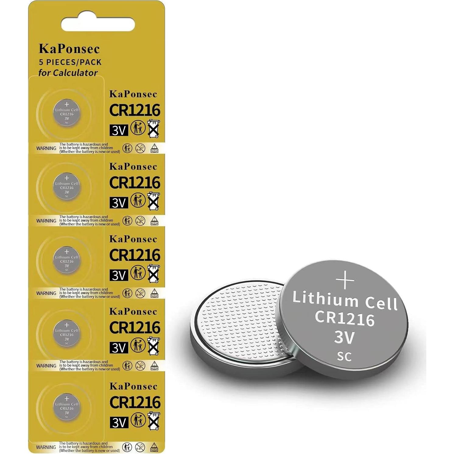 Baterías de Botón CR1216 KaPonsec - Paquete de 10 Unidades