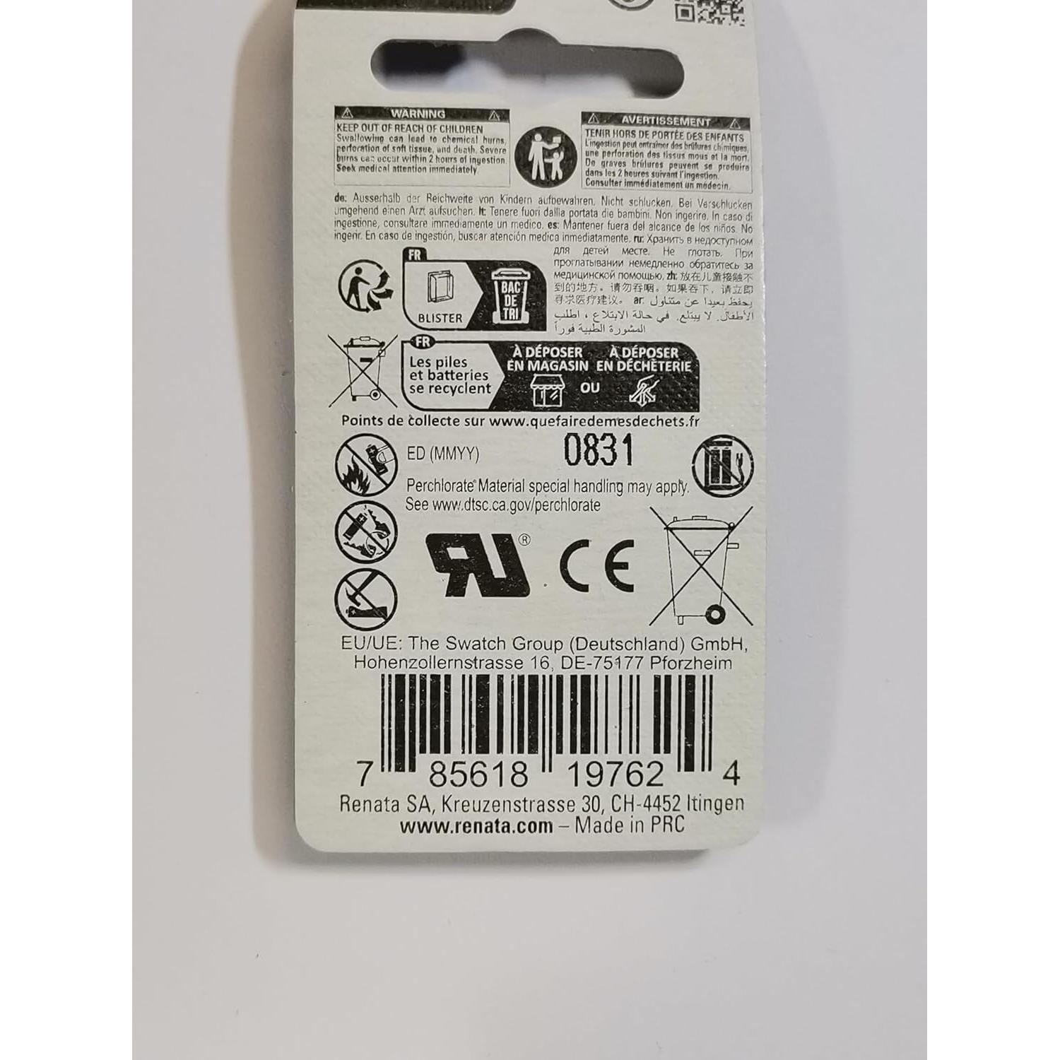 Batería de moneda de litio Renata CR1216 3V - Paquete de 25