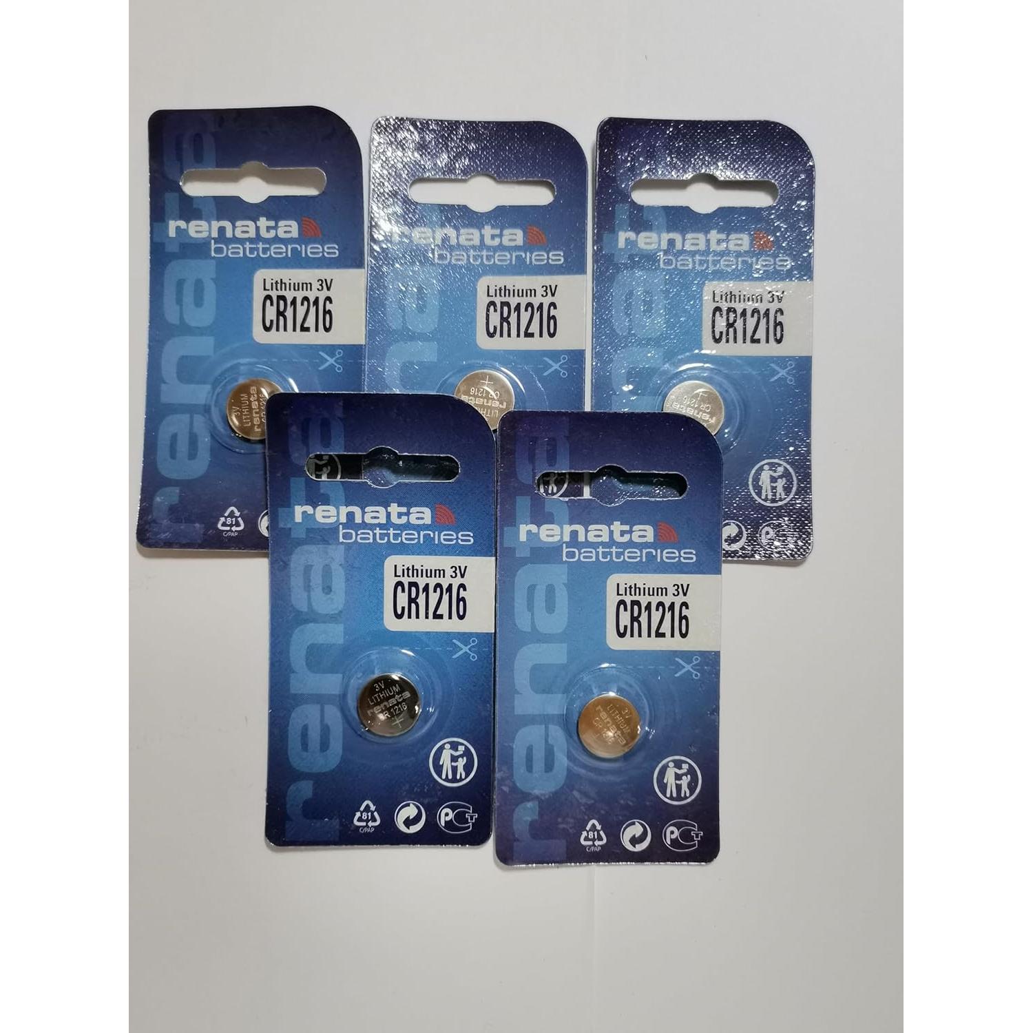 Baterías de Litio Renata CR1216 - 3V - 5 Unidades