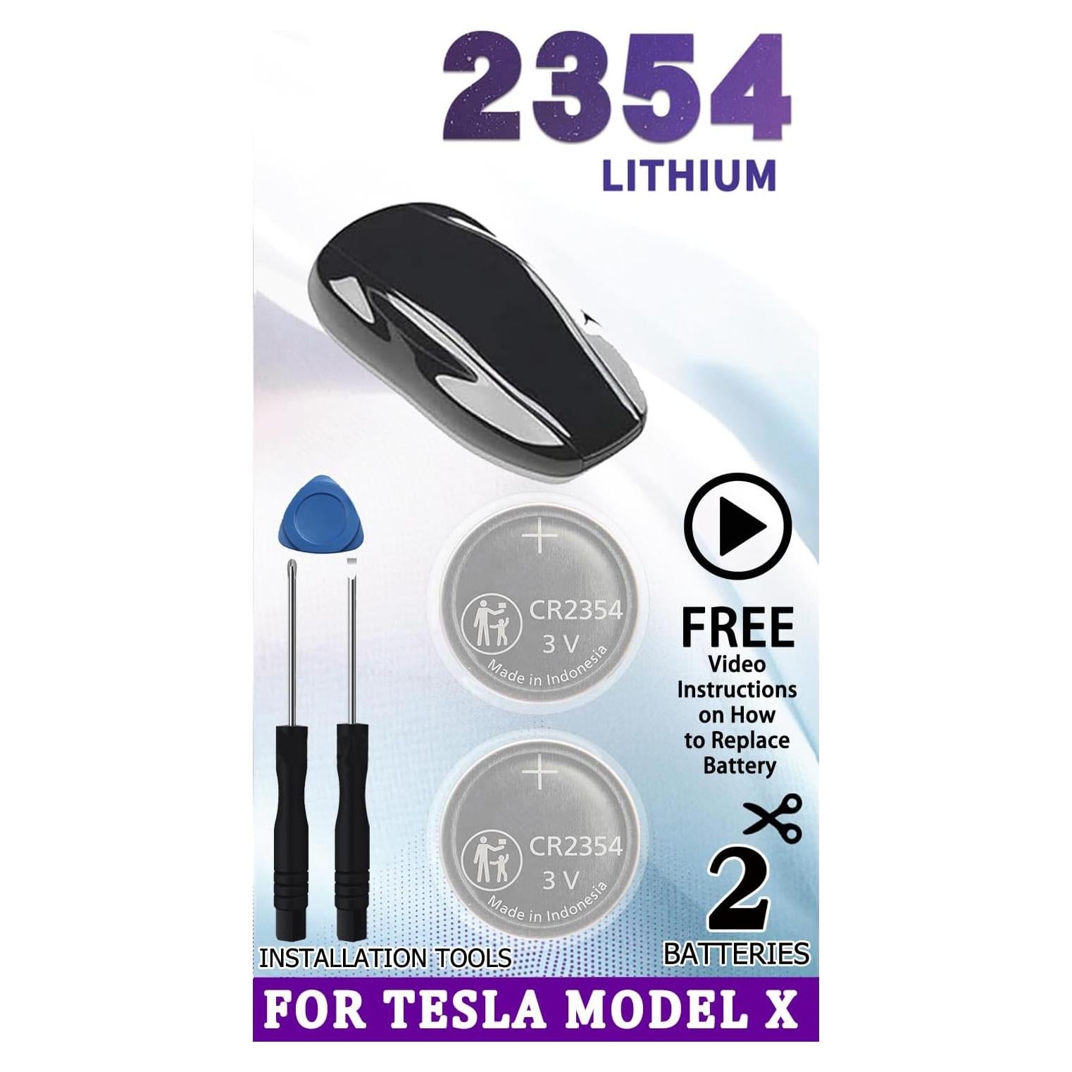 Baterías de Reemplazo CR2354 para Llave Tesla Model X - Paquete de 2