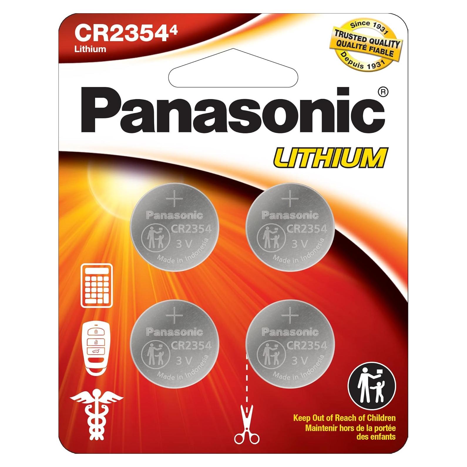 Baterías de botón de litio Panasonic CR2354 3V - Paquete de 4