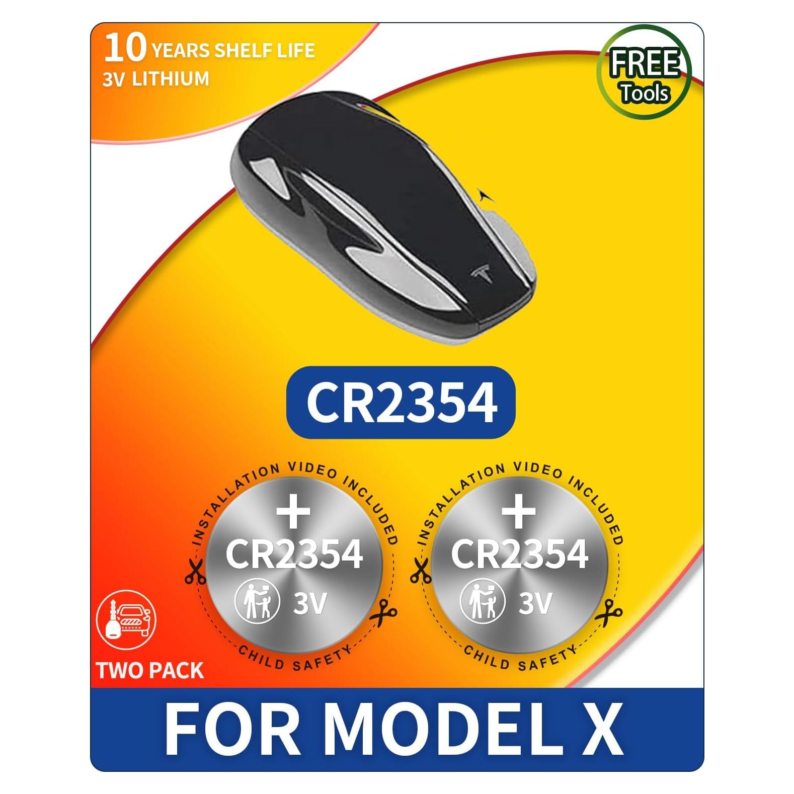 Baterías CR2354 para Llave Tesla Model X y X Plaid - Paquete de 2