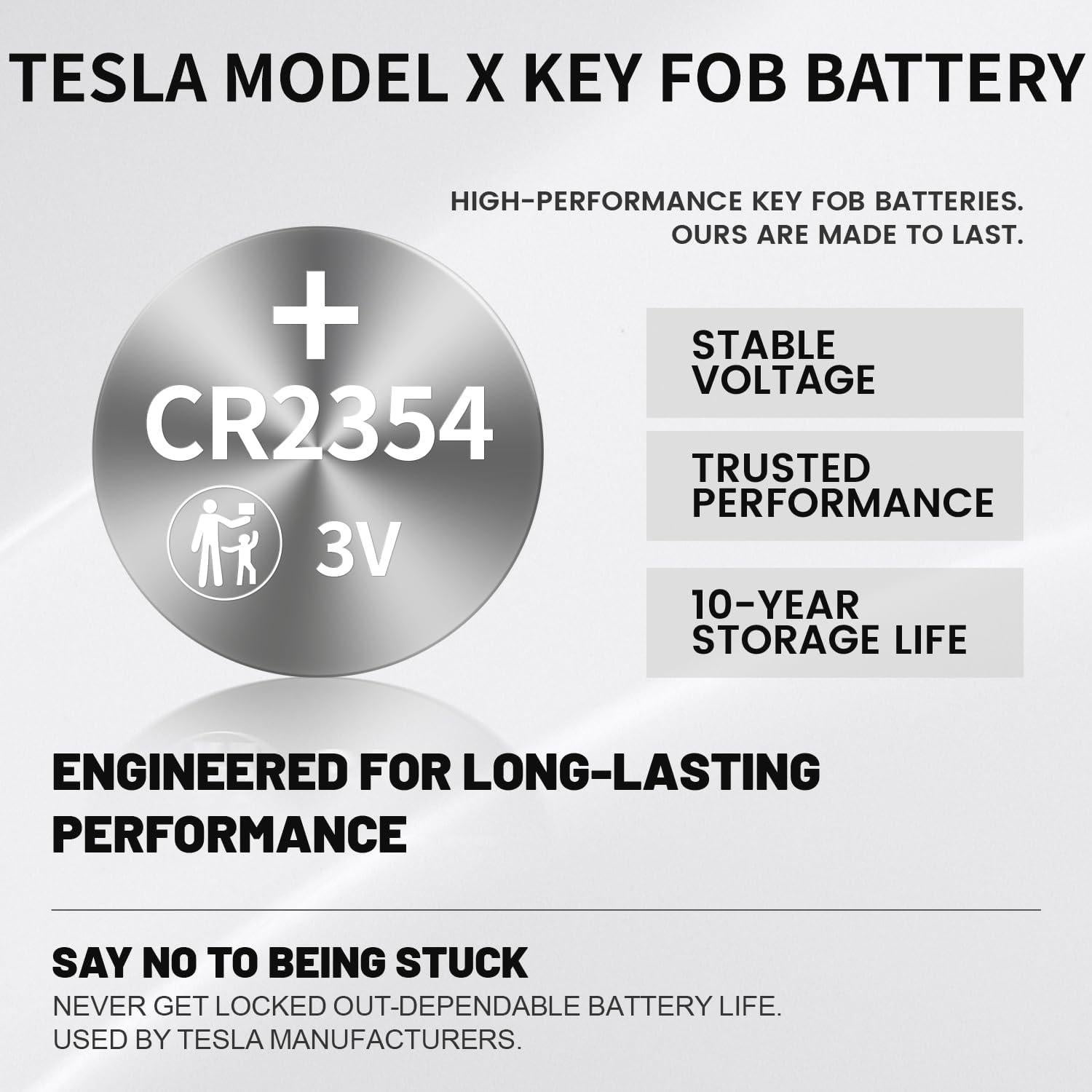 Baterías CR2354 para Llave Tesla Model X y X Plaid - Paquete de 2