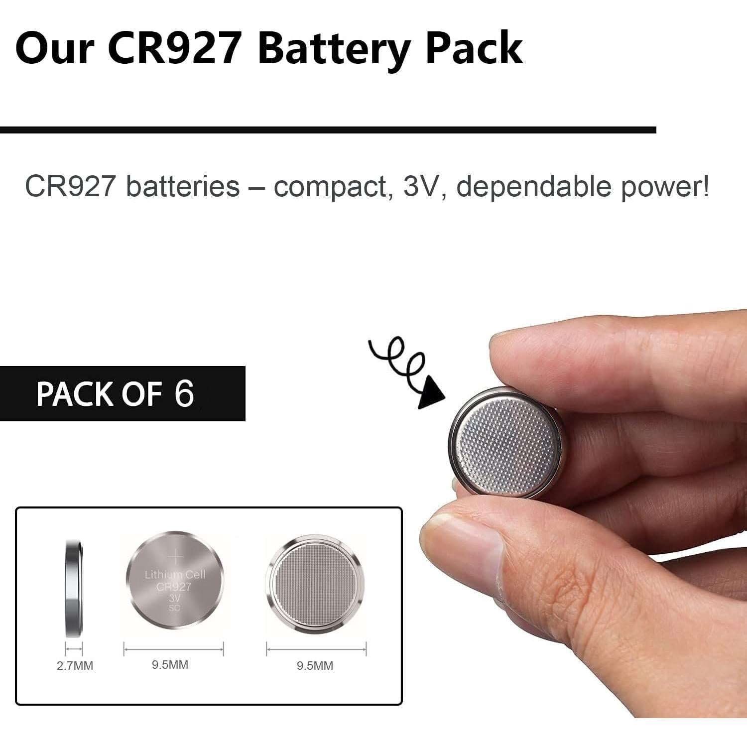 Baterías de Litio CR927 3V JOXIYECLTL - Paquete de 6