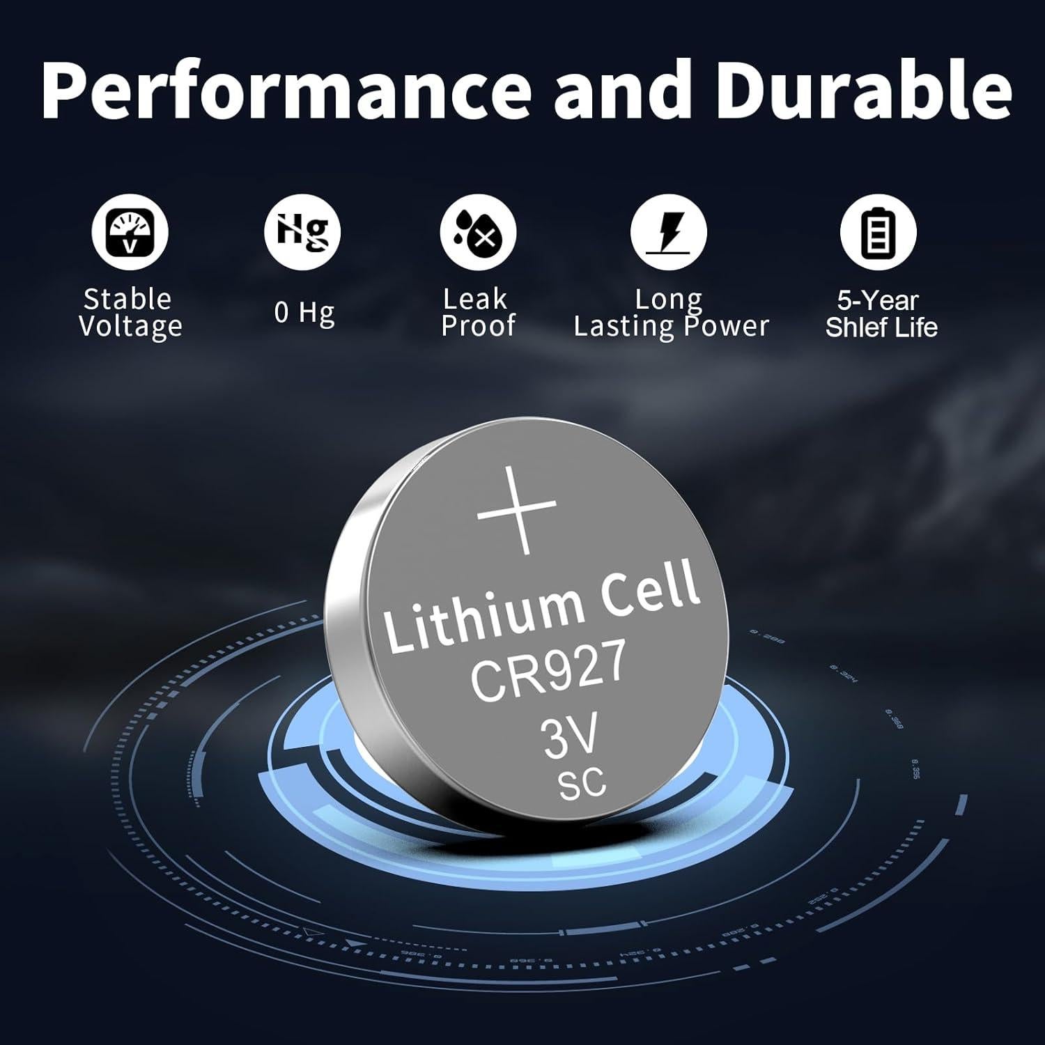 Baterías de Litio CR927 3V PKCELL - Paquete de 10 Unidades