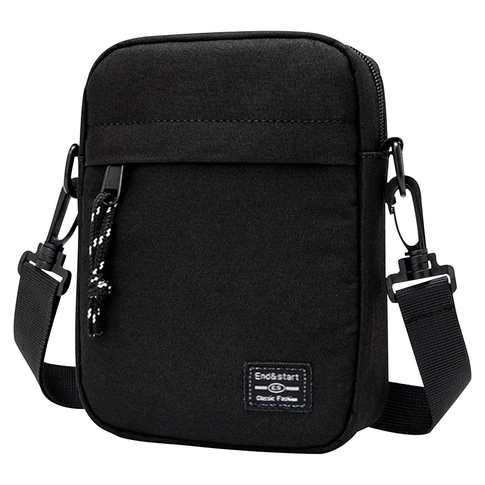 Bolso Cruzado Vaupan Mini Negro Resistente al Agua 19x13.5 cm