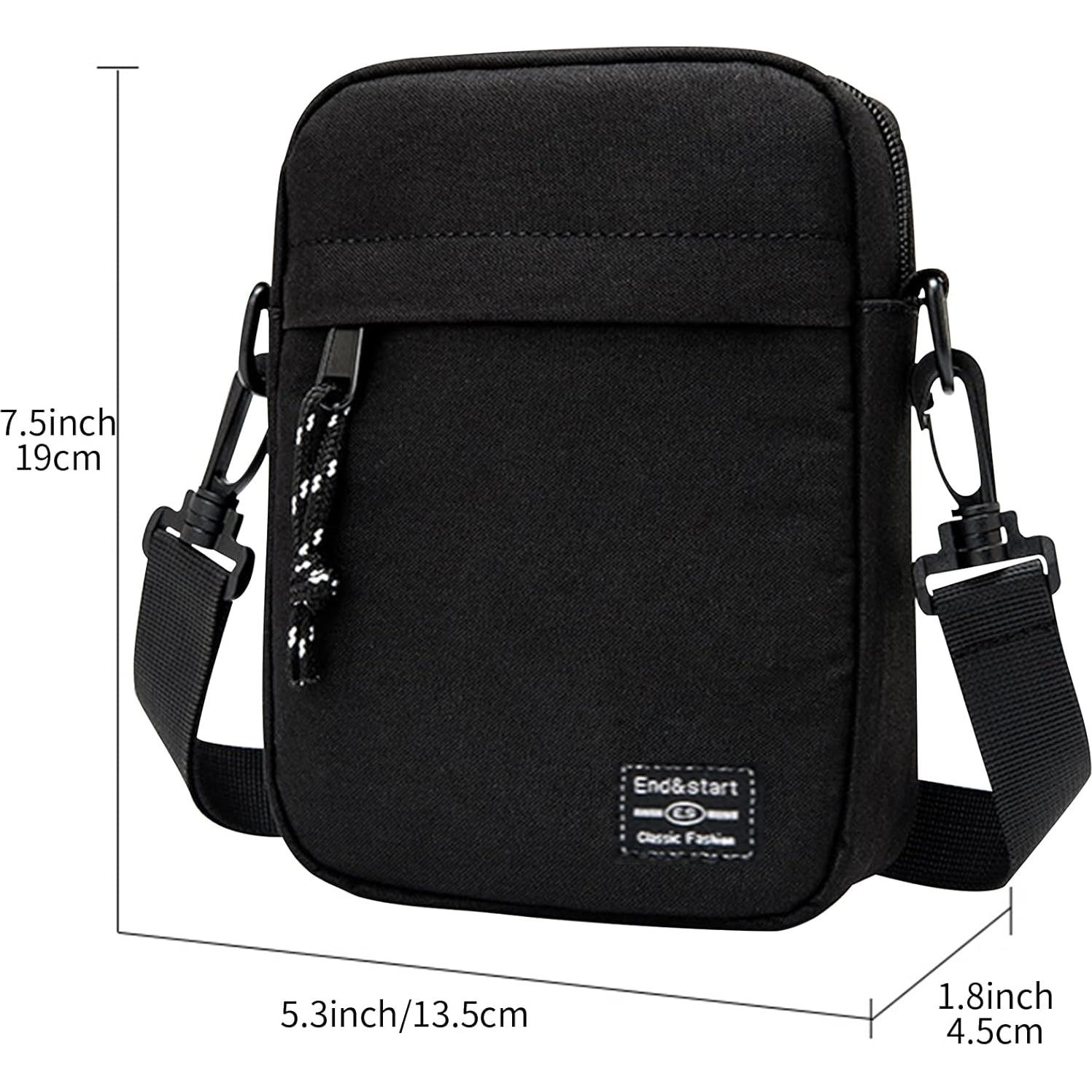 Bolso Cruzado Vaupan Mini Negro Resistente al Agua 19x13.5 cm