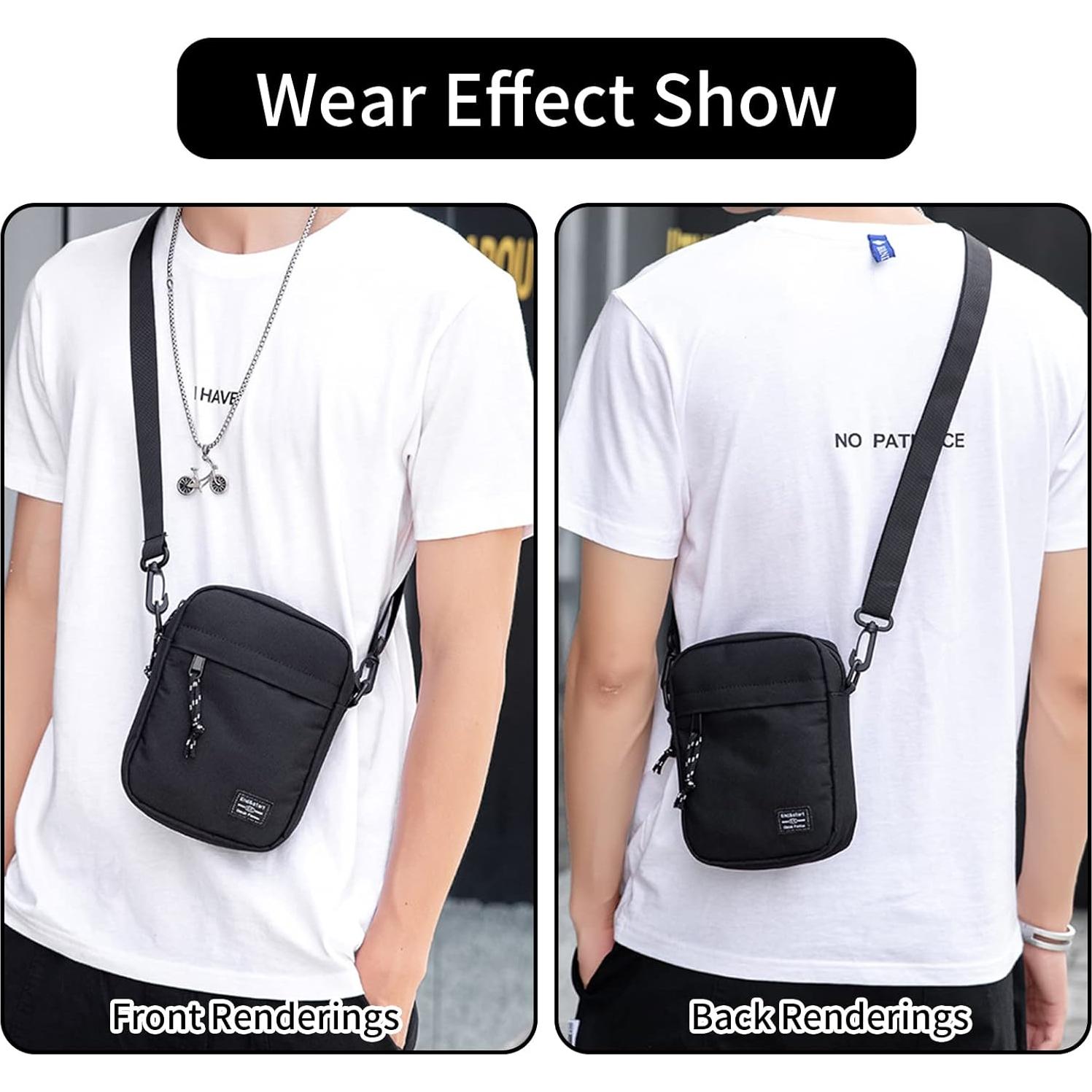 Bolso Cruzado Vaupan Mini Negro Resistente al Agua 19x13.5 cm